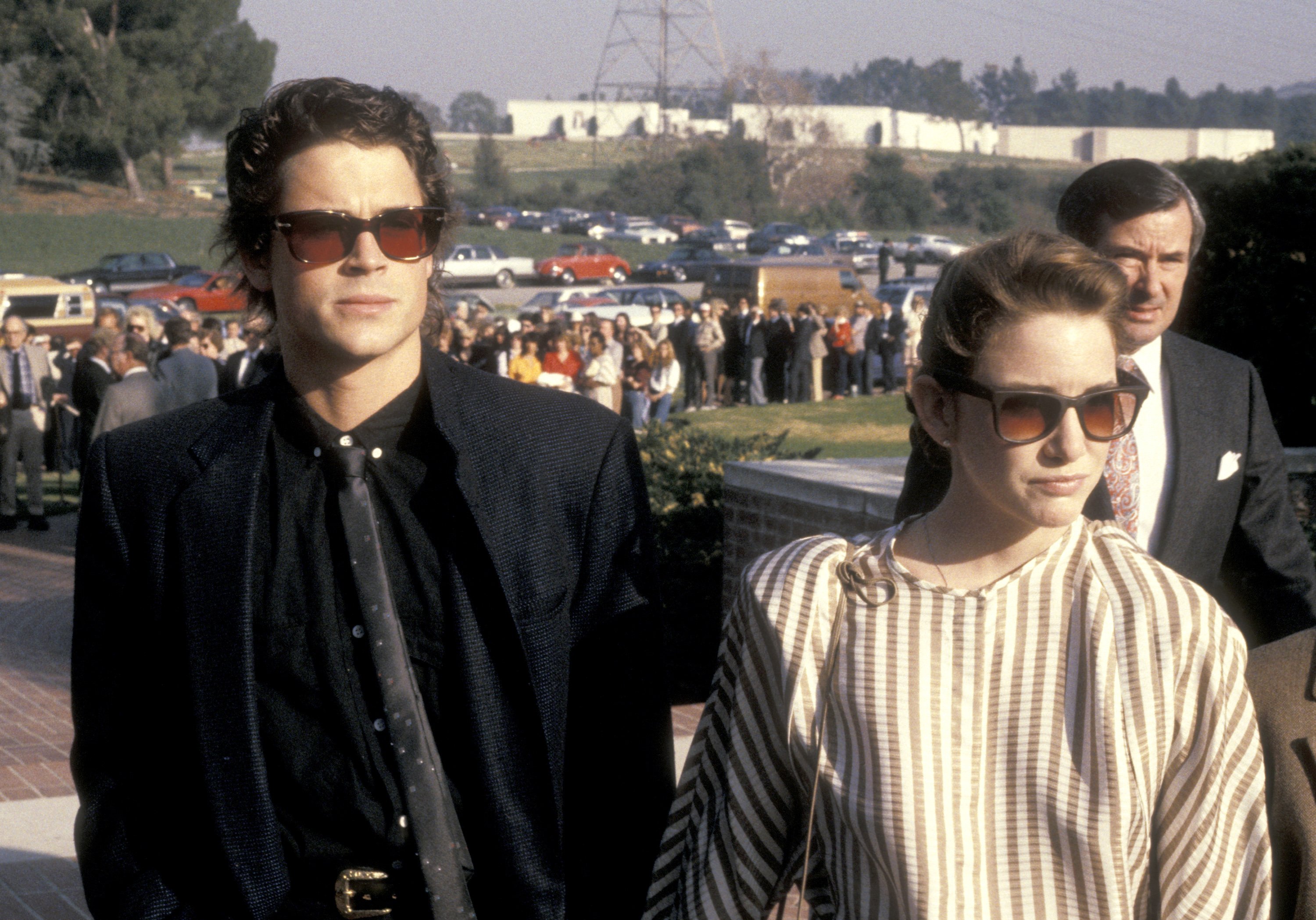 Rob Lowe and Melissa Gilbert during Memorial Service for Ricky Nelson