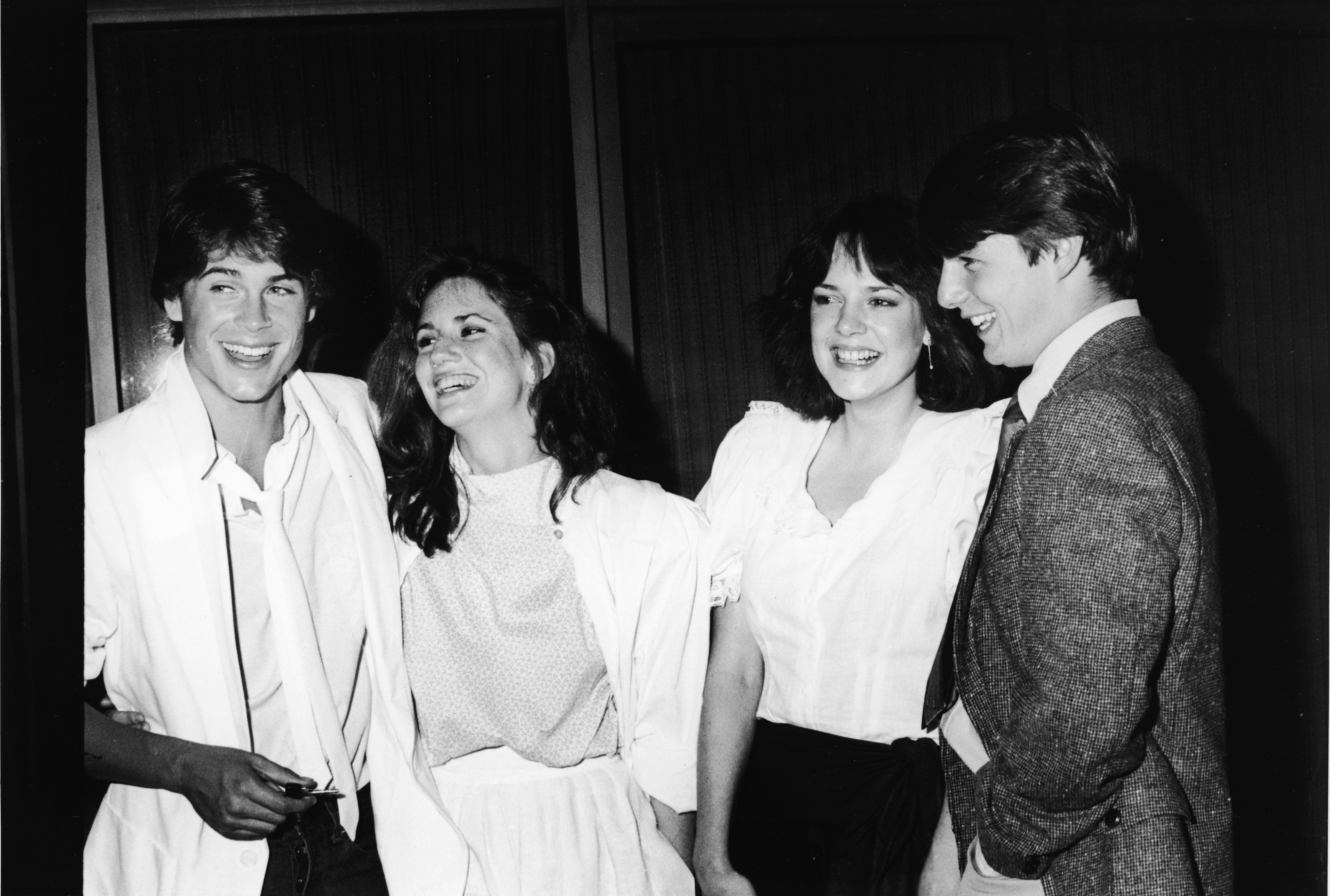 Rob Lowe, Melissa Gilbert, Michelle Meyrink and Tom Cruise at party