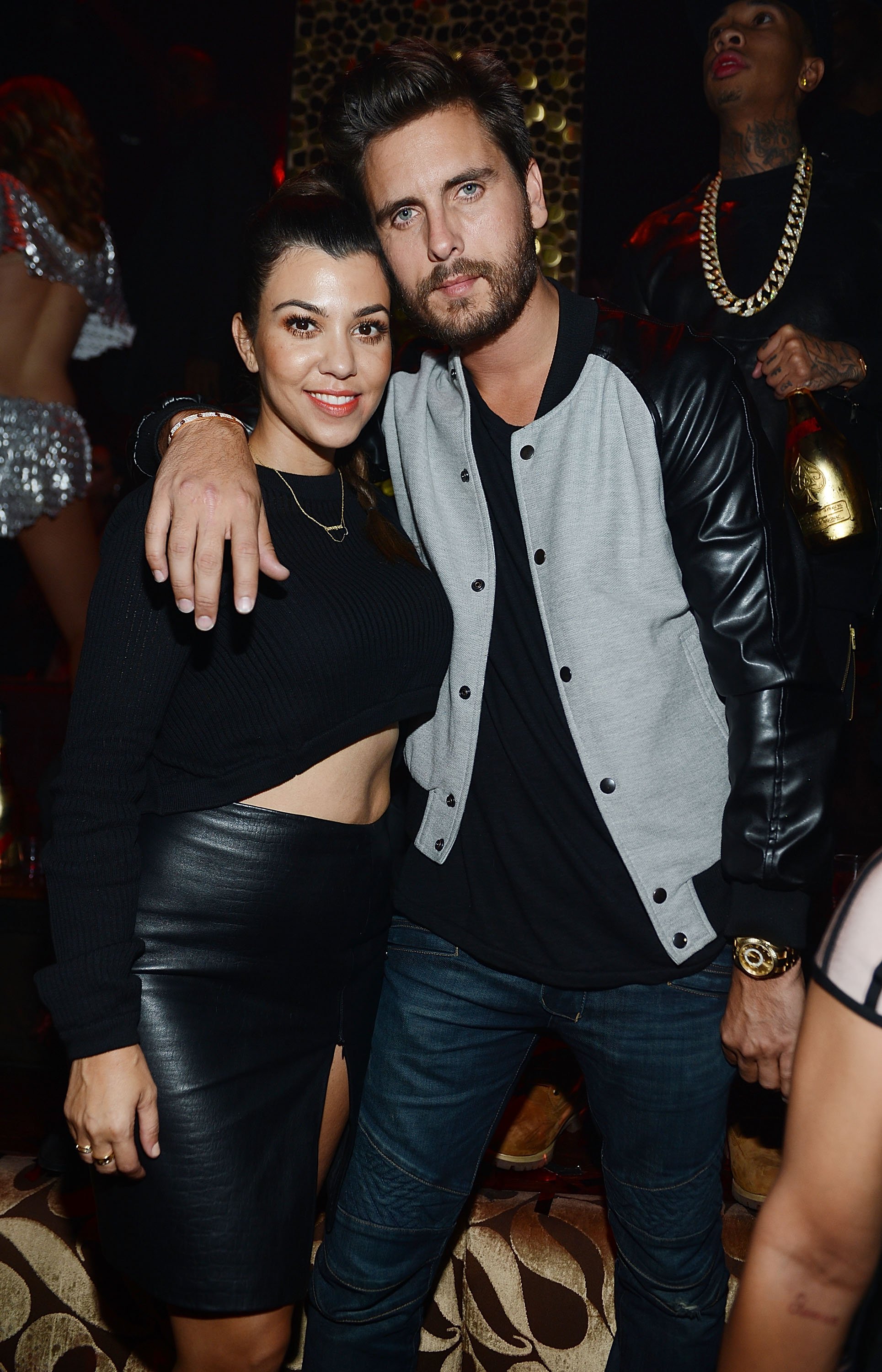 Kourtney Kardashian and Scott Disick celebrate Kim Kardashian's 33rd birthday at Tao Las Vegas on October 25, 2013