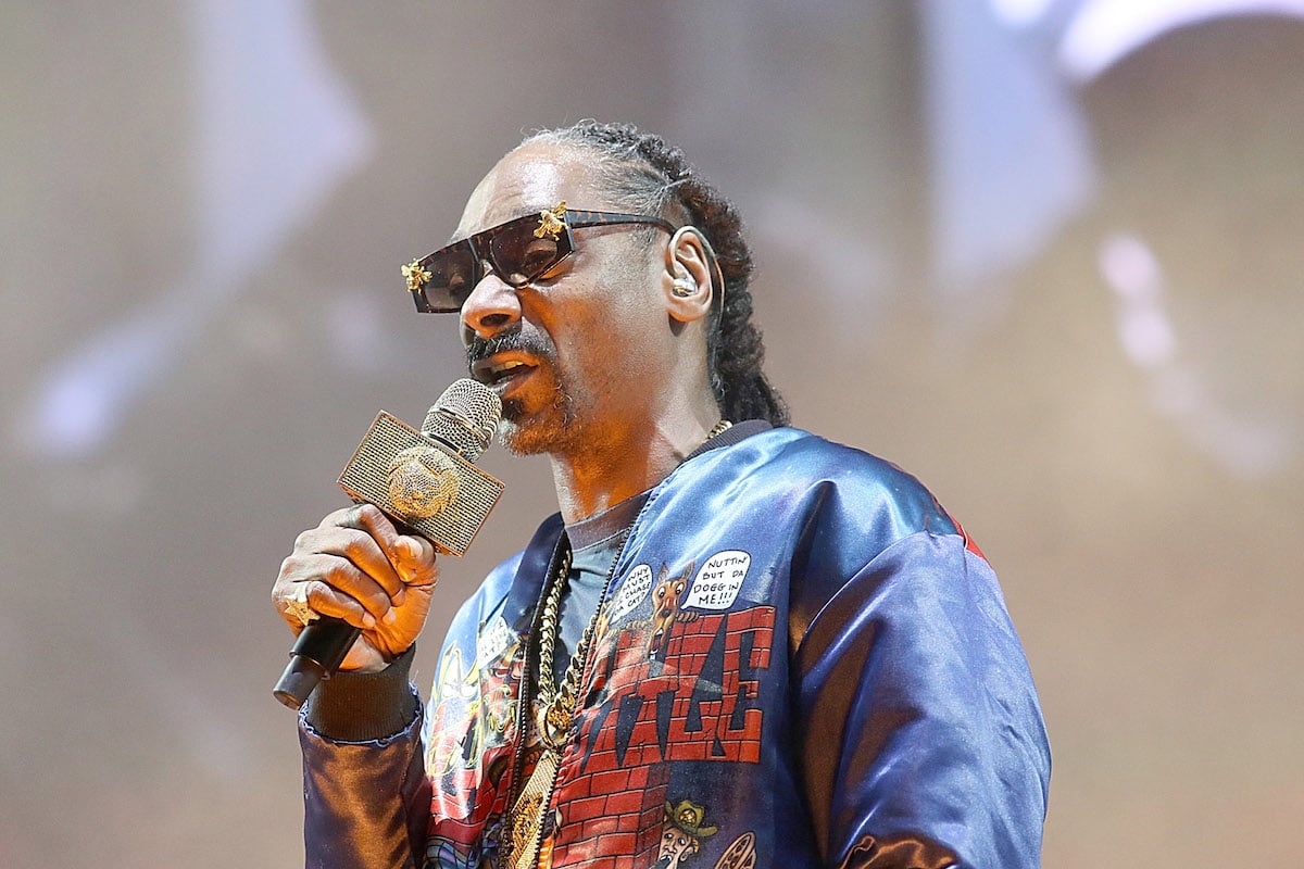 Snoop Dogg performing at the Hometown Heroes Drive-In Concert
