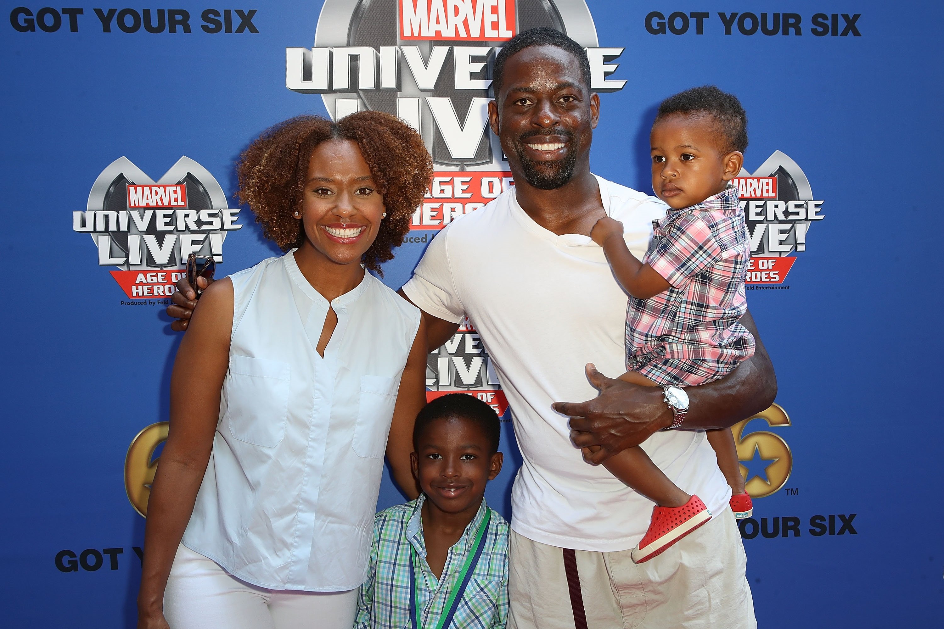 'This Is Us' star Sterling K. Brown with wife Ryan Michelle Bathe, and sons Andrew and Amare