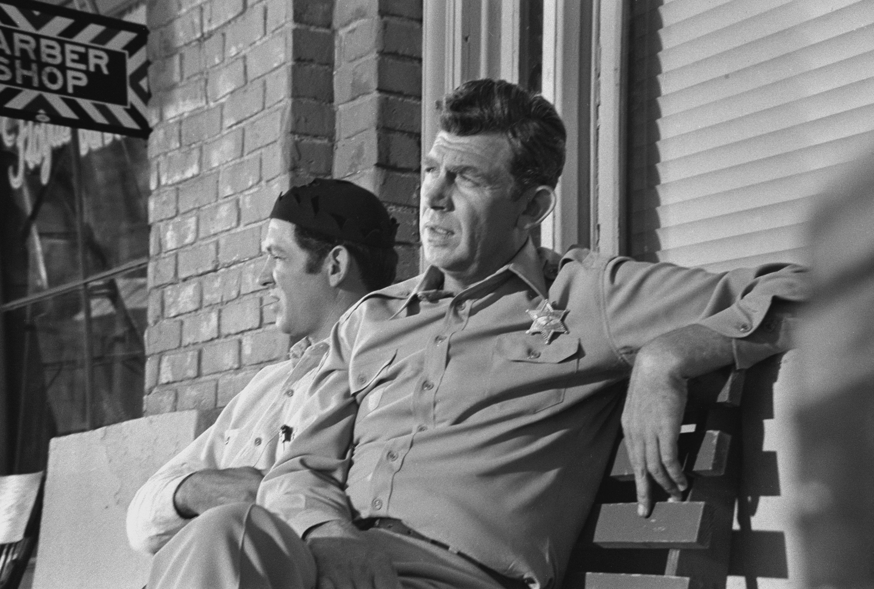 Andy Griffith on the set of The Andy Griffith Show