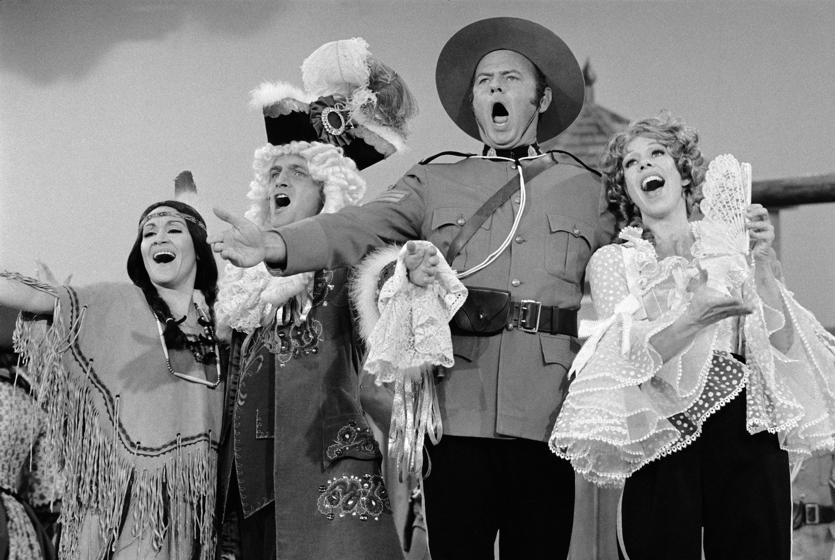 Chita Rivera, Bob Newhart, Harvey Korman, and Carol Burnett on 'The Carol Burnett Show' 