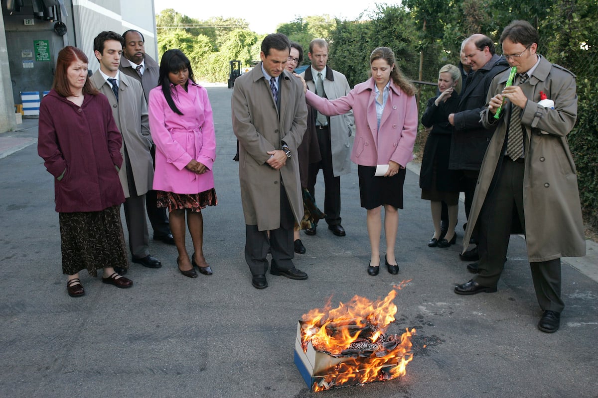 Kate Flannery as Meredith Palmer, B.J. Novak as Ryan Howard, Leslie David Baker as Stanley Hudson, Mindy Kaling as Kelly Kapoor, Steve Carell as Michael Scott, Phyllis Smith as Phyllis Lapin, Paul Lieberstein as Toby, Jenna Fischer as Pam Beesly, Angela Kinsey as Angela Martin, Brian Baumgartner as Kevin Malone, Rainn Wilson as Dwight Schrute 