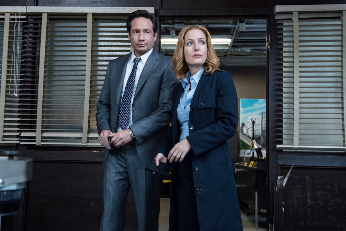 David Duchovny and Gillian Anderson in the "Home Again" episode of THE X-FILES.