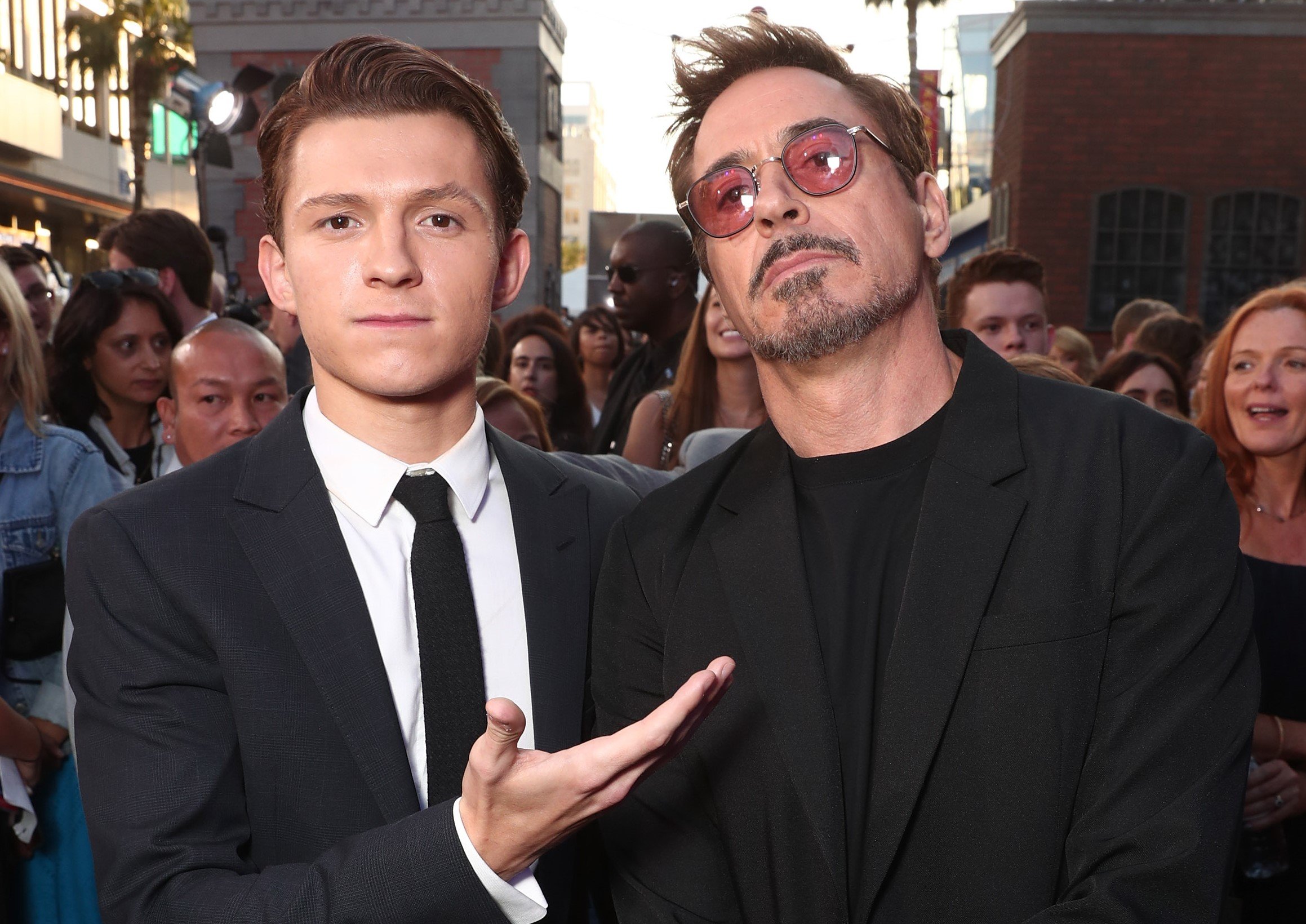 Tom Holland and Robert Downey Jr.