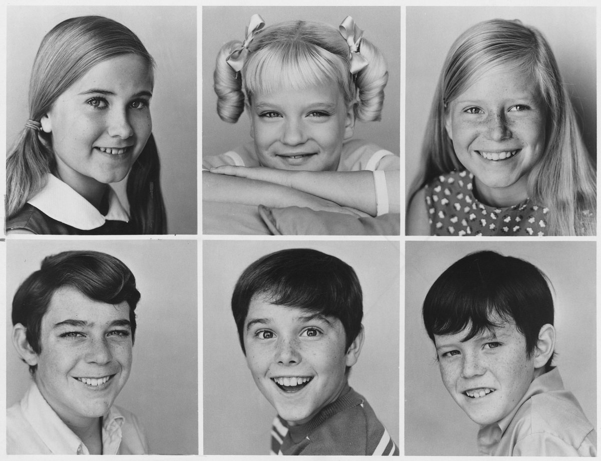 Top (left to right) Maureen McCormick, Susan Olsen and Eve Plumb. Bottom (left to right) Barry Williams, Christopher Knight and Mike Lookinland