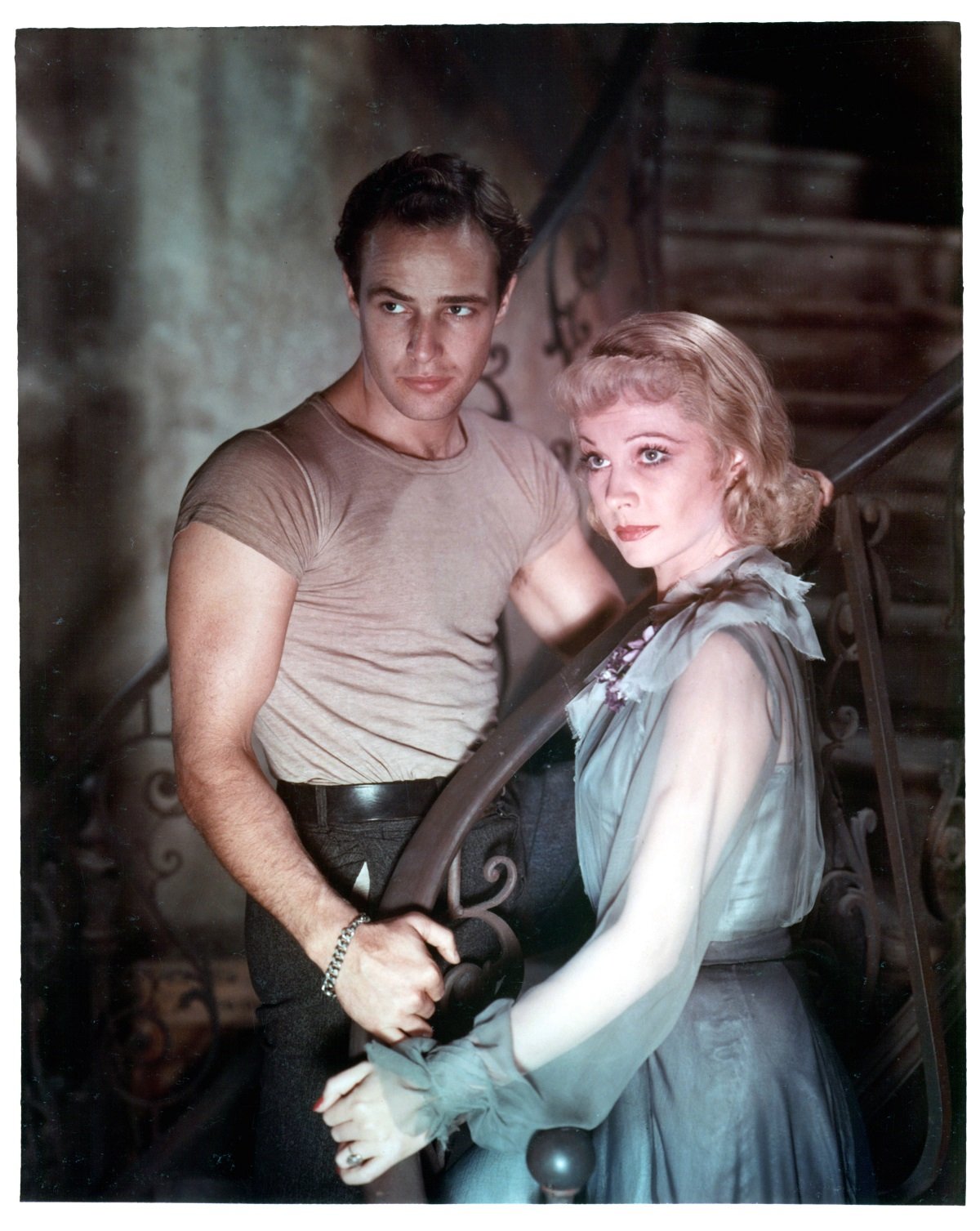 Marlon Brando with Vivien Leigh in 'A Streetcar Named Desire'