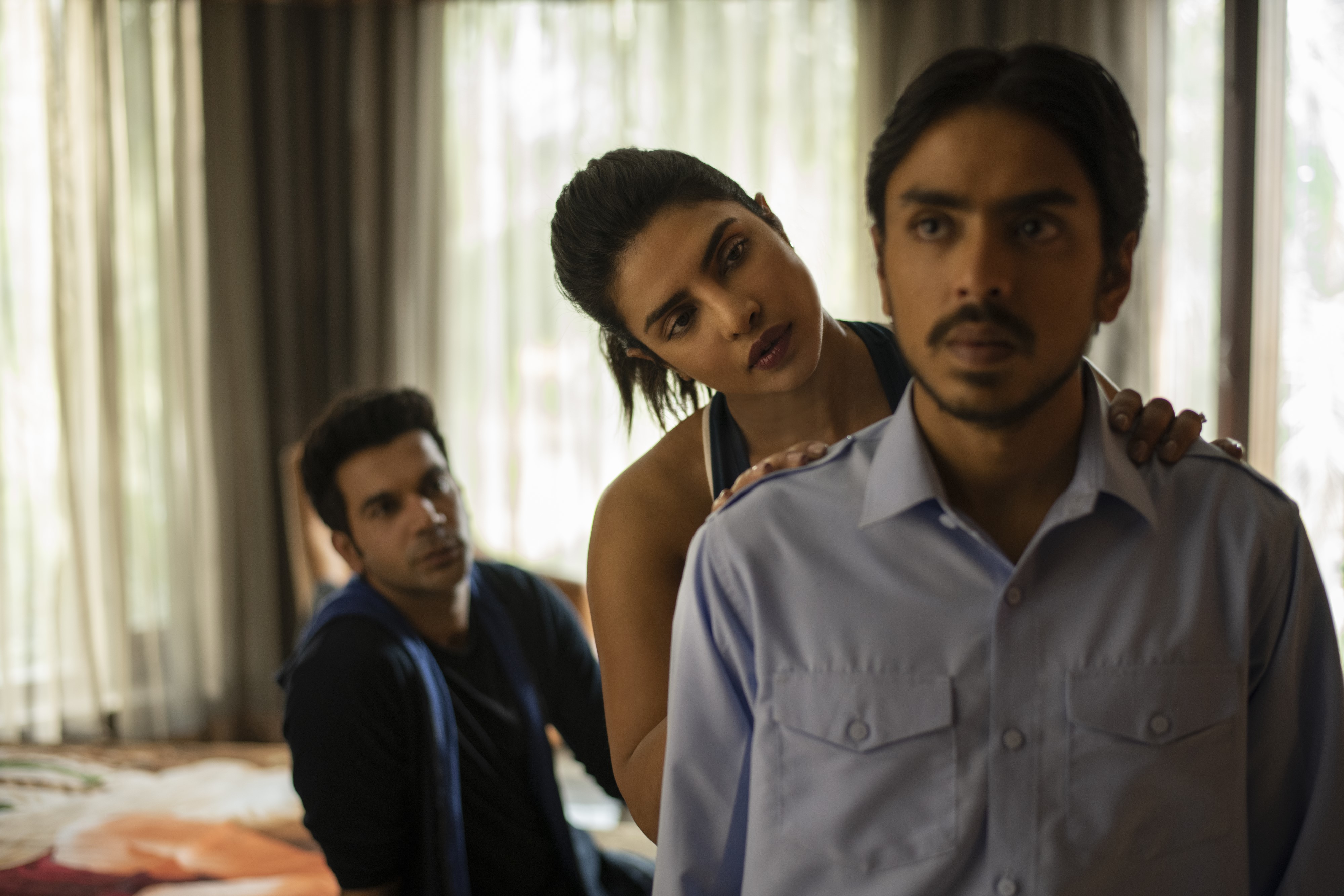 The cast of Netflix's 'The White Tiger,' inlcuding Priyanka Chopra.