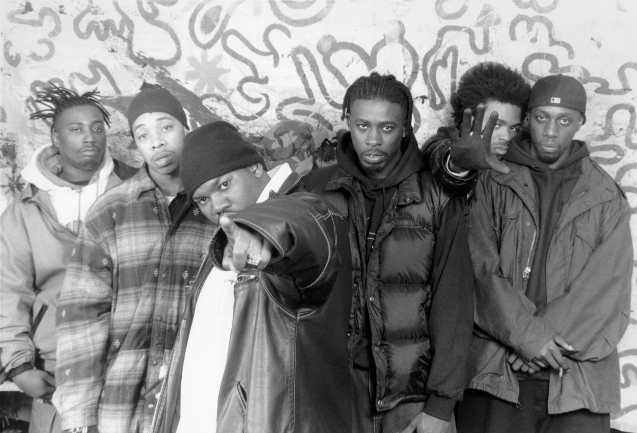 Members of the Wu-Tang Clan pose for a photo