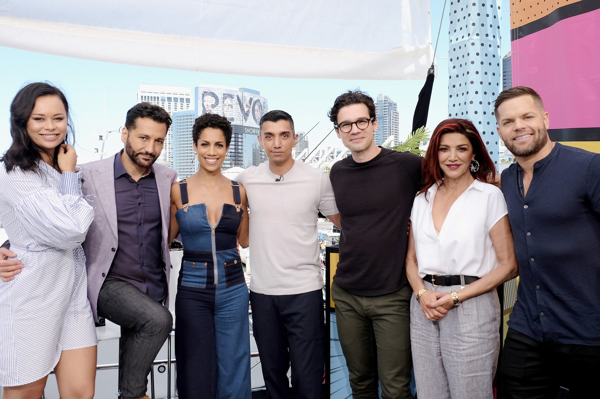 Frankie Adams, Cas Anvar, Dominique Tipper, Tim Kash, Steven Strait, Shohreh Aghdashloo, and Wes Chatham of The Expanse