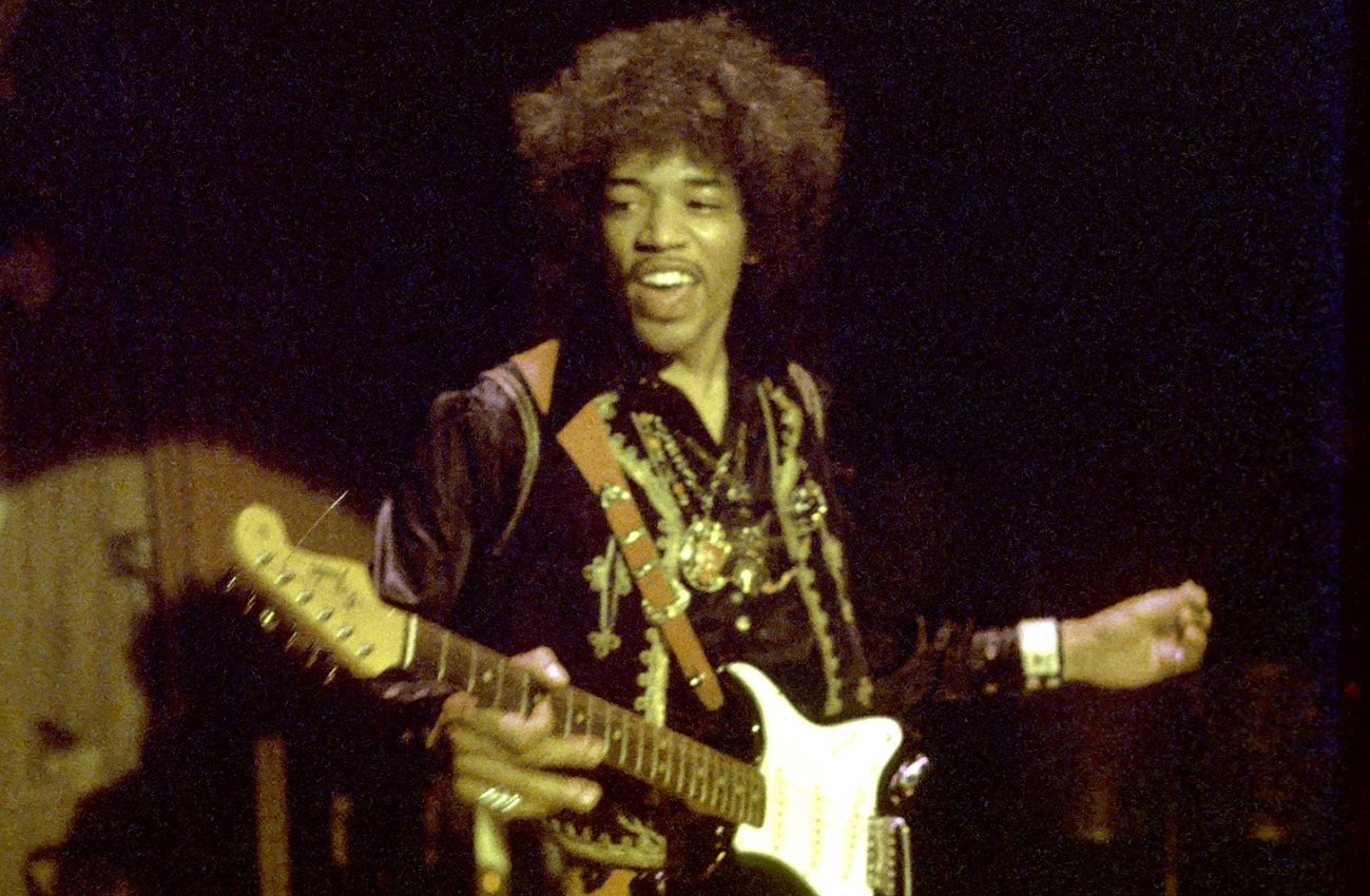 Jimi Hendrix on stage in 1968