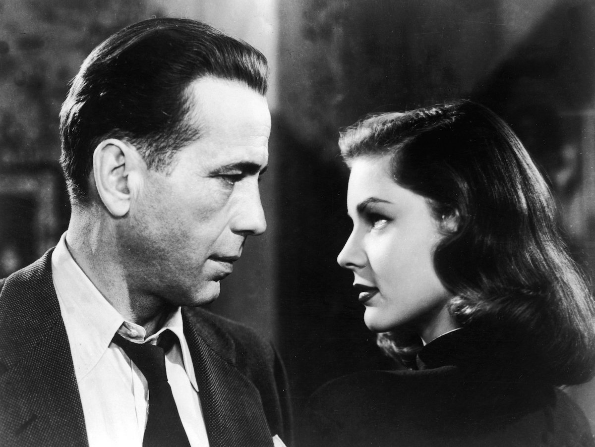 Humphrey Bogart and Lauren Bacall in profile 