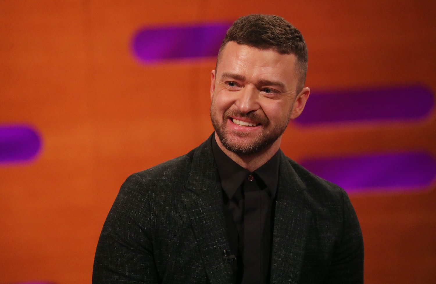 Palmer star Justin Timberlake during the filming for the Graham Norton Show