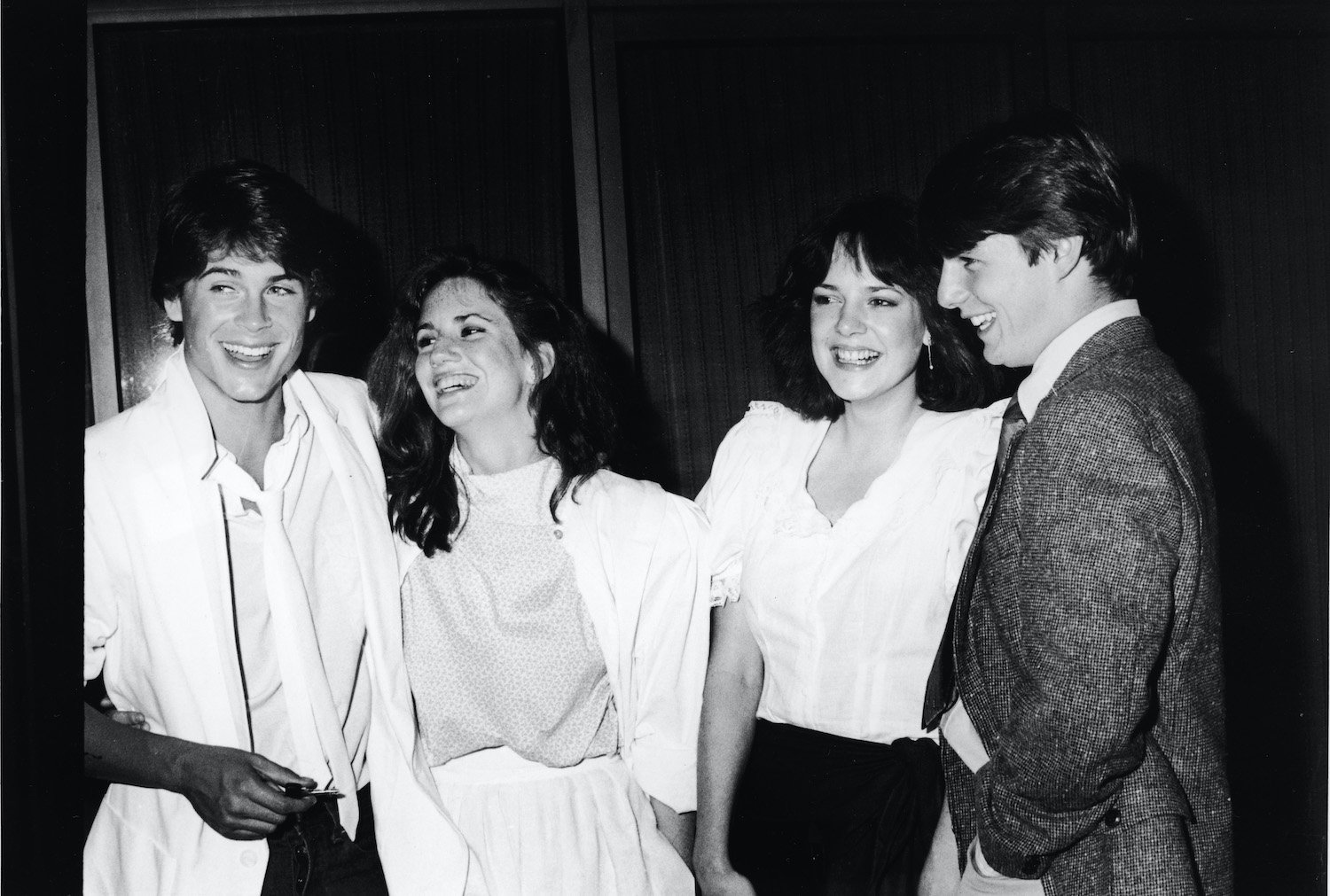 Rob Lowe, Melissa Gilbert, Michelle Meyrink, and Tom Cruise attend a screening of the telefilm 'In The Custody of Strangers' 1982 