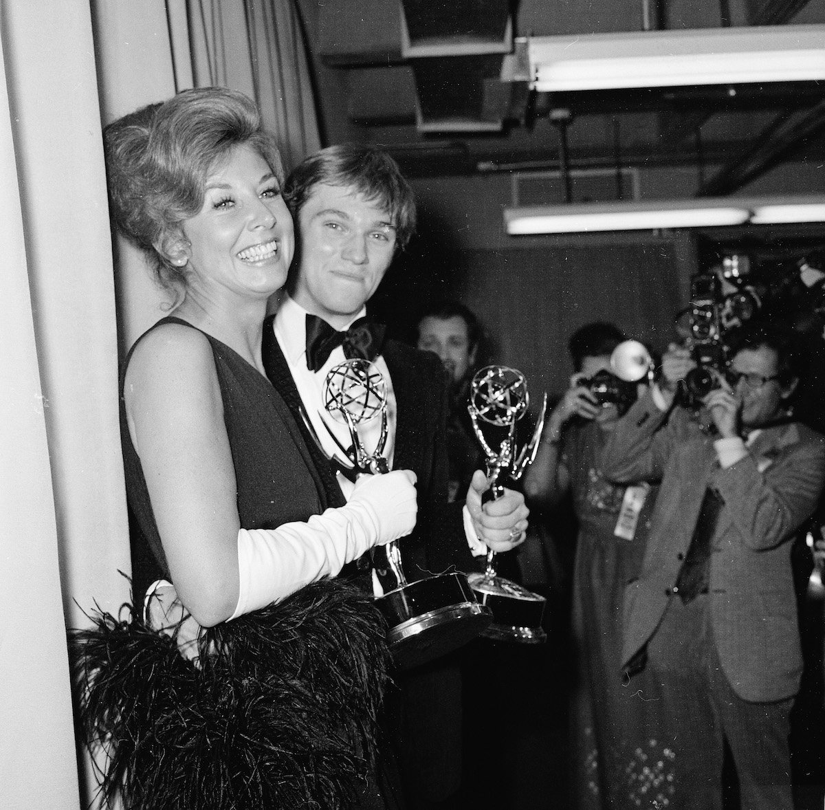 Michael Learned and Richard Thomas with their Emmy awards