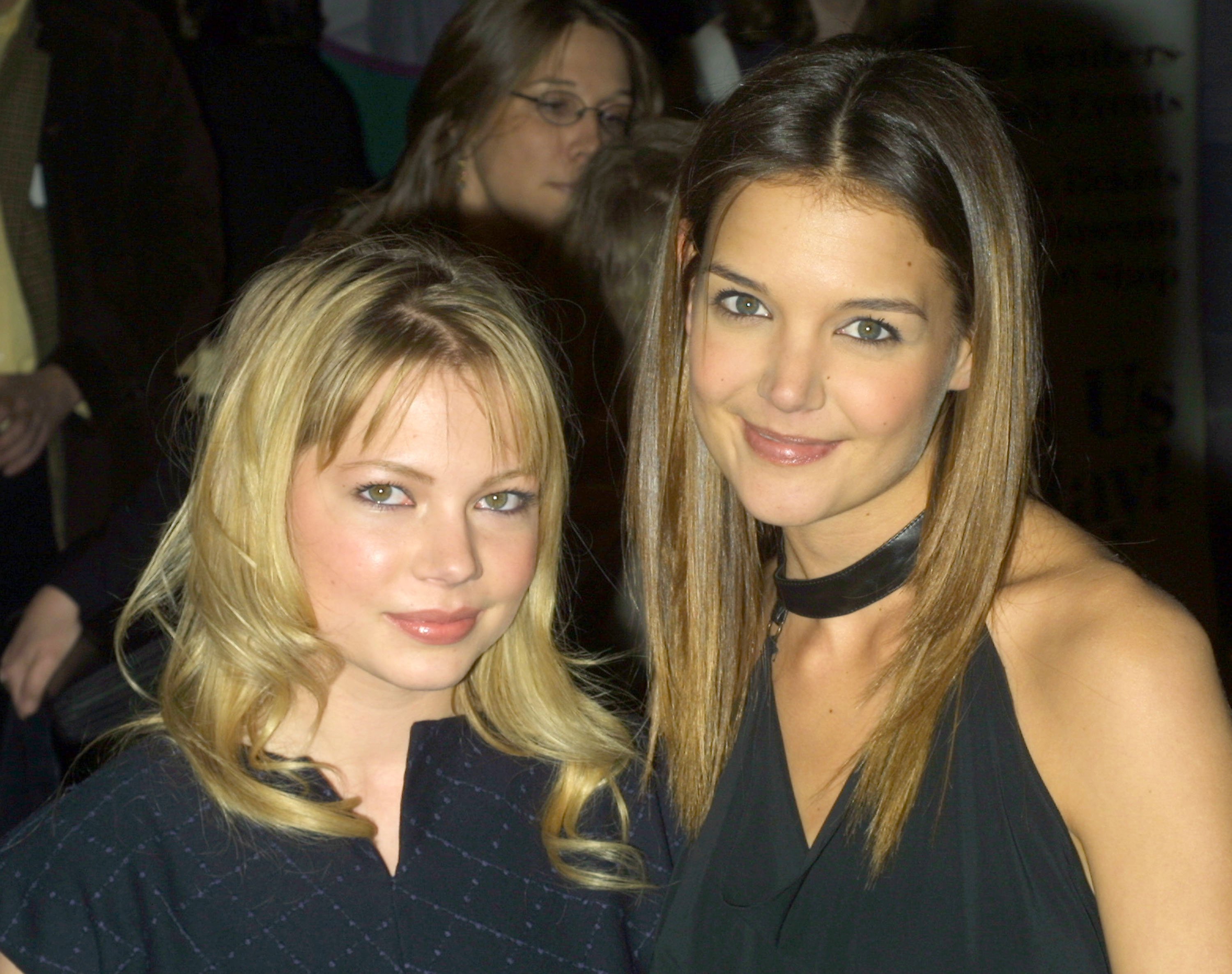 Michelle Williams & Katie Holmes during a celebration for the 100th episode of 'Dawson's Creek'