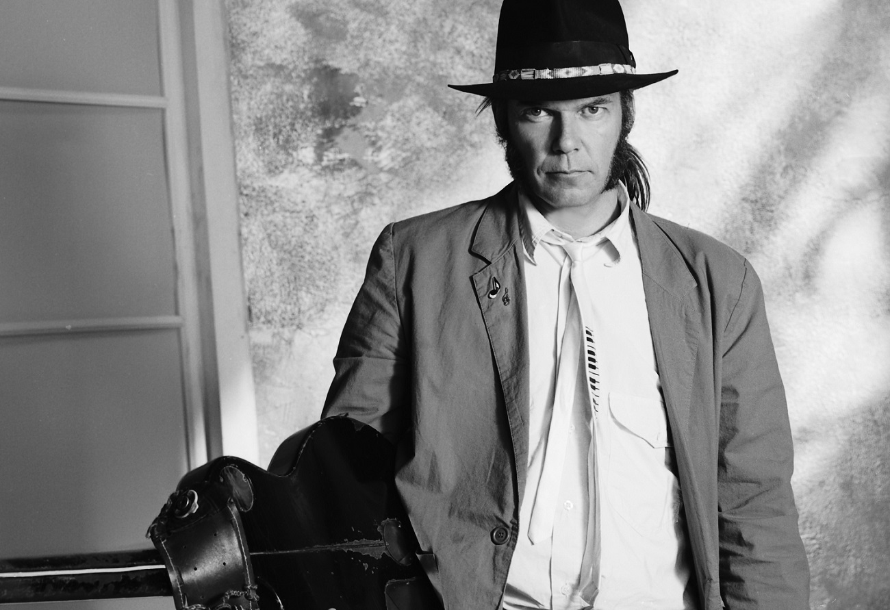 Neil Young posed in 1988