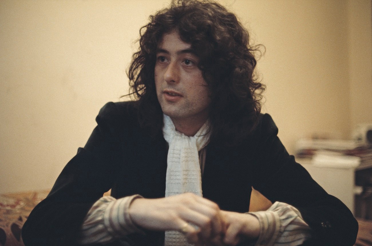 Jimmy Page giving an interview