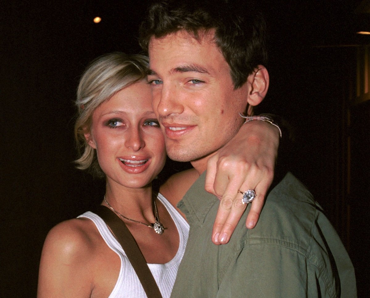 Paris Hilton and her fiance, Jason Shaw, on March 8, 2002, in West Hollywood, CA. 