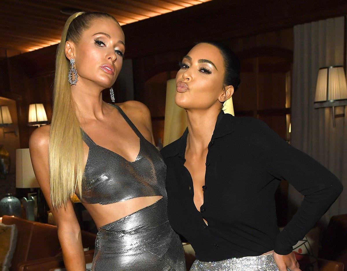 Paris Hilton and Kim Kardashian West attend KKW Beauty KKWxWinnie dinner on September 12, 2019, in New York City. 