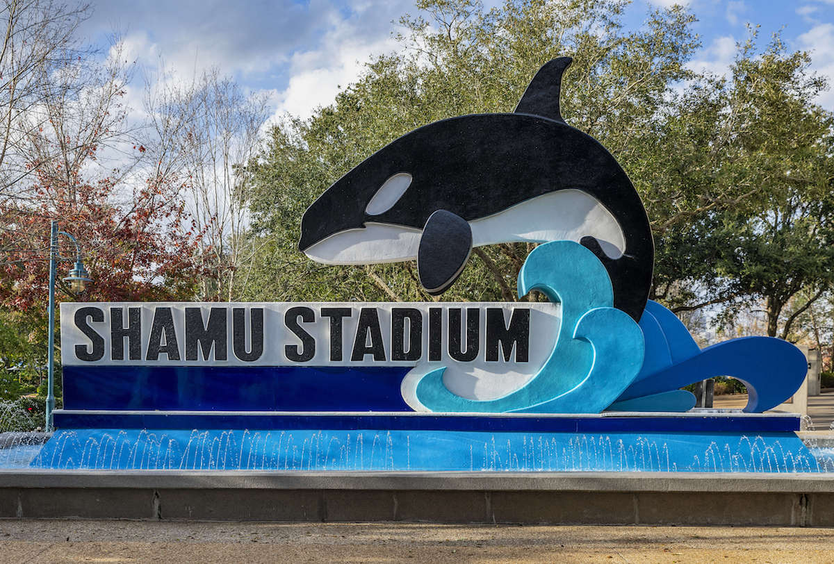 Sign for Shamu Stadium at SeaWorld
