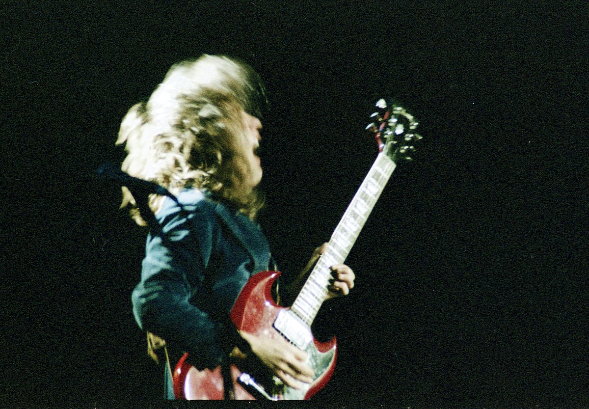 Angus Young lead guitarist of AC/DC