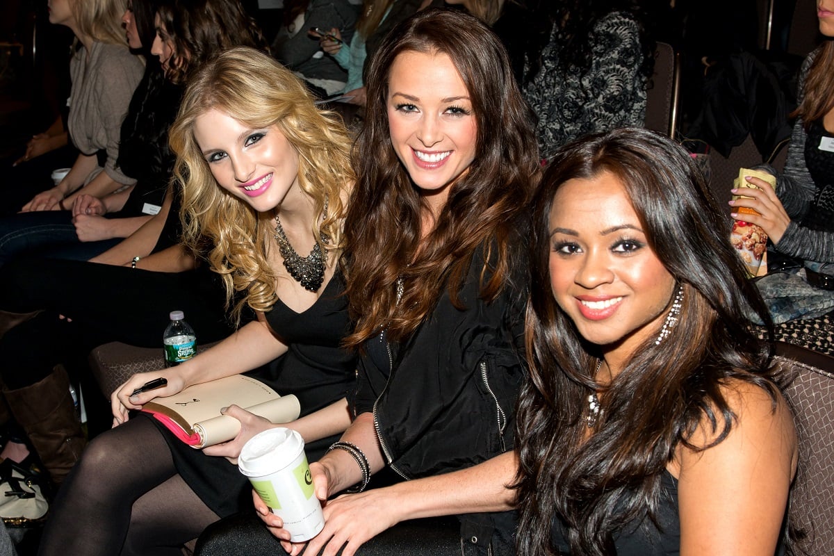 Alexandra Palmer and Jamie Otis sitting down at the Miss NY competition in 2012