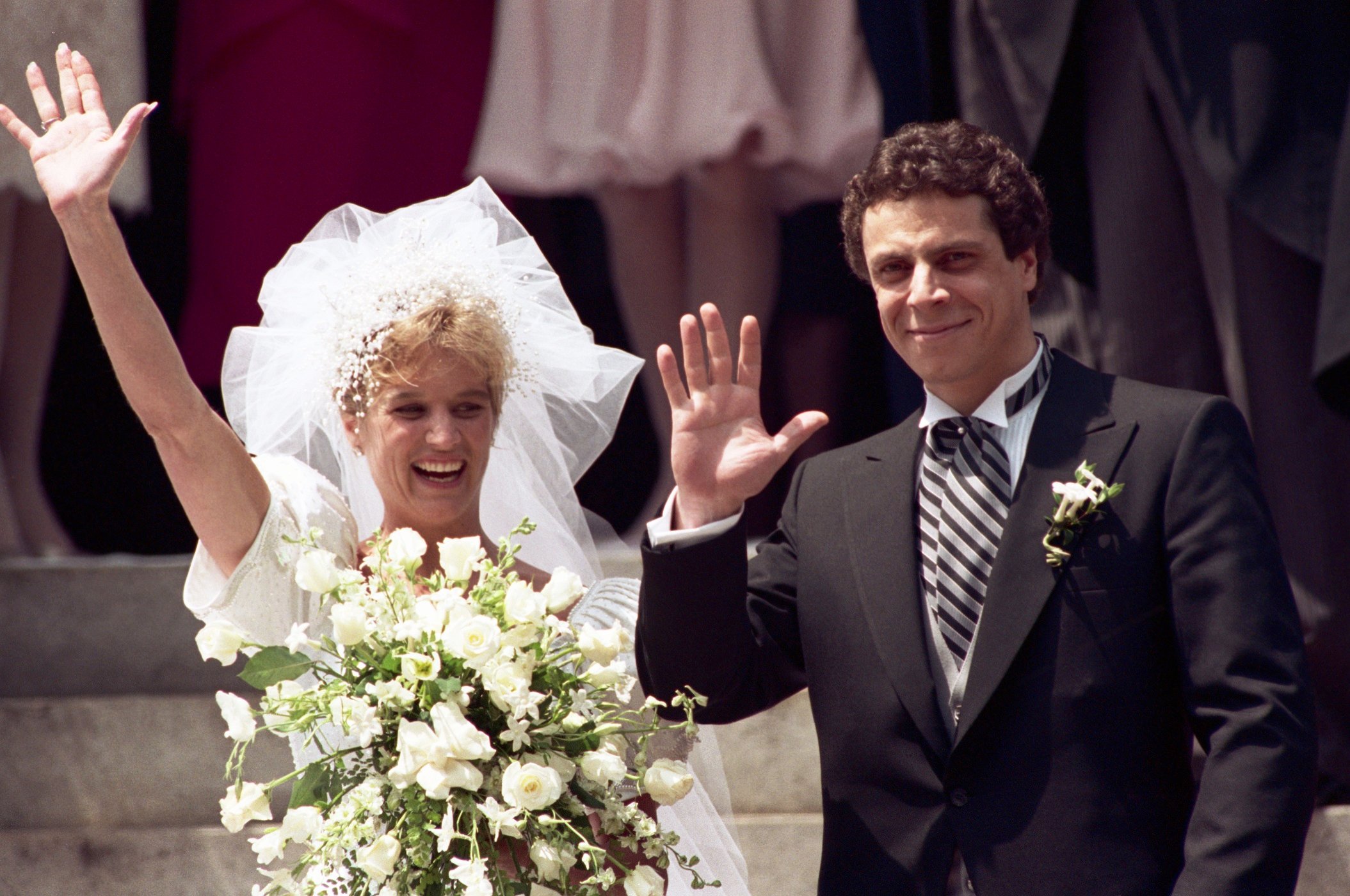 Kerry Kennedy and Andrew Cuomo on their wedding day in 1990 at St. Matthew's Cathedral in Washington D.C.