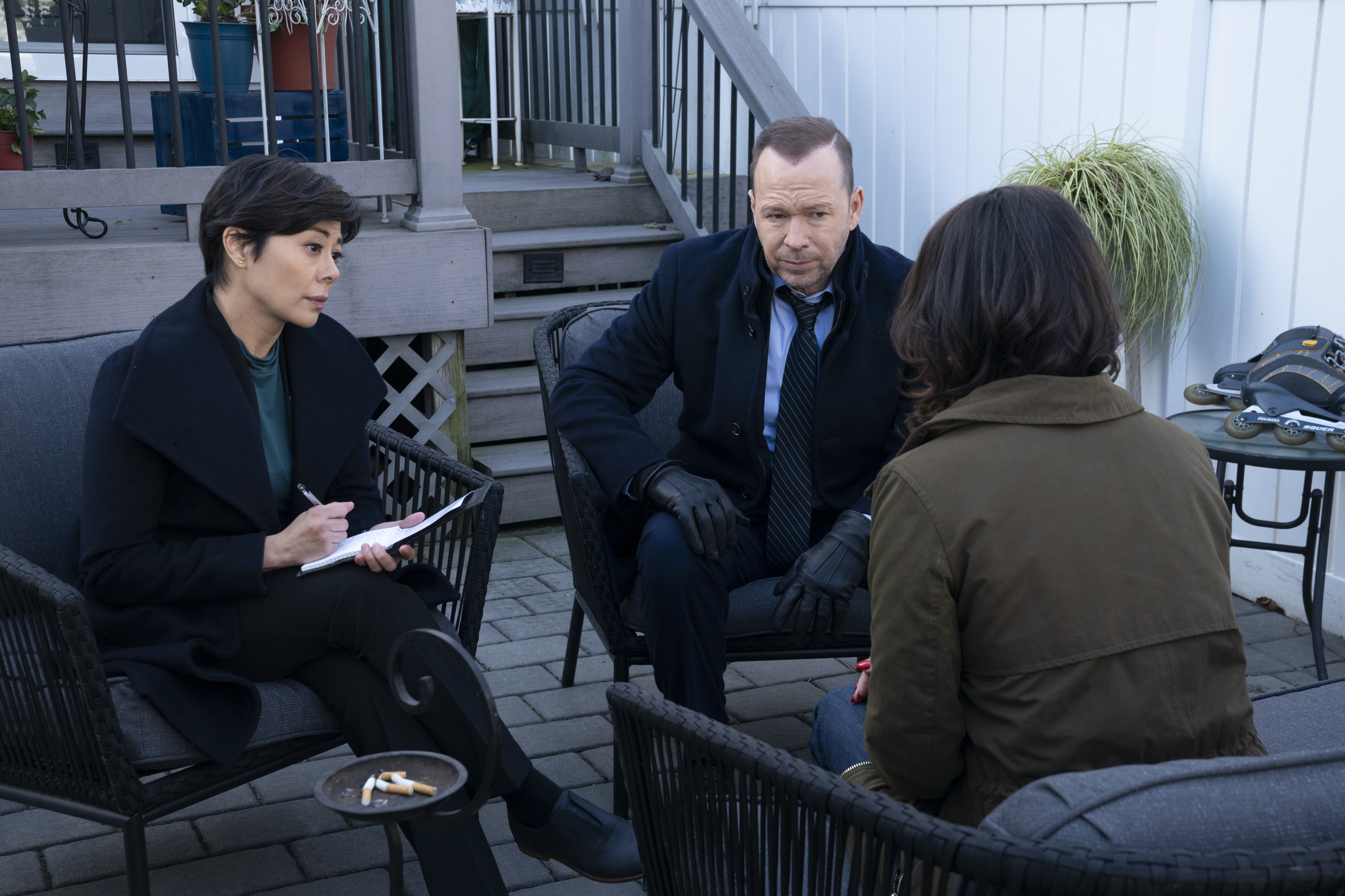 Angel Desai and Donnie Wahlberg on 'Blue Bloods' | Patrick Harbron/CBS via Getty Images