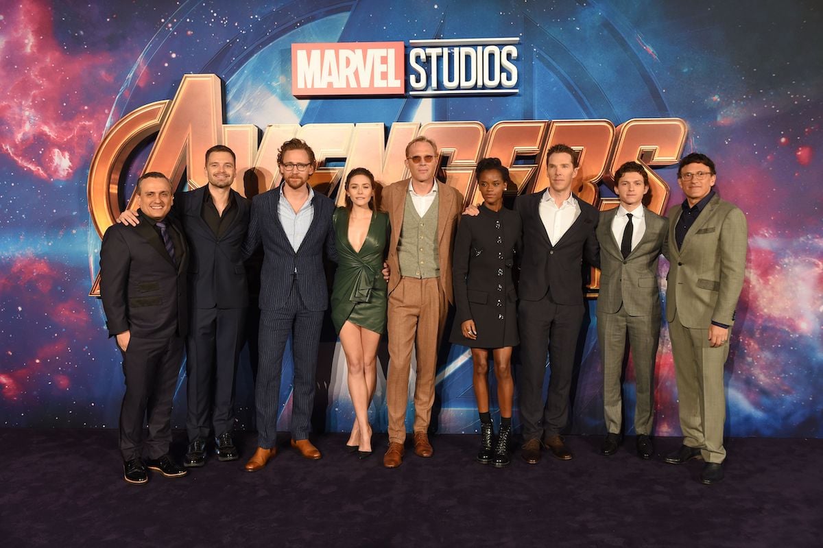 Joe Russo, Sebastian Stan, Tom Hiddleston, Elizabeth Olsen, Paul Bettany, Letitia Wright, Benedict Cumberbatch, Tom Holland, and Anthony Russo