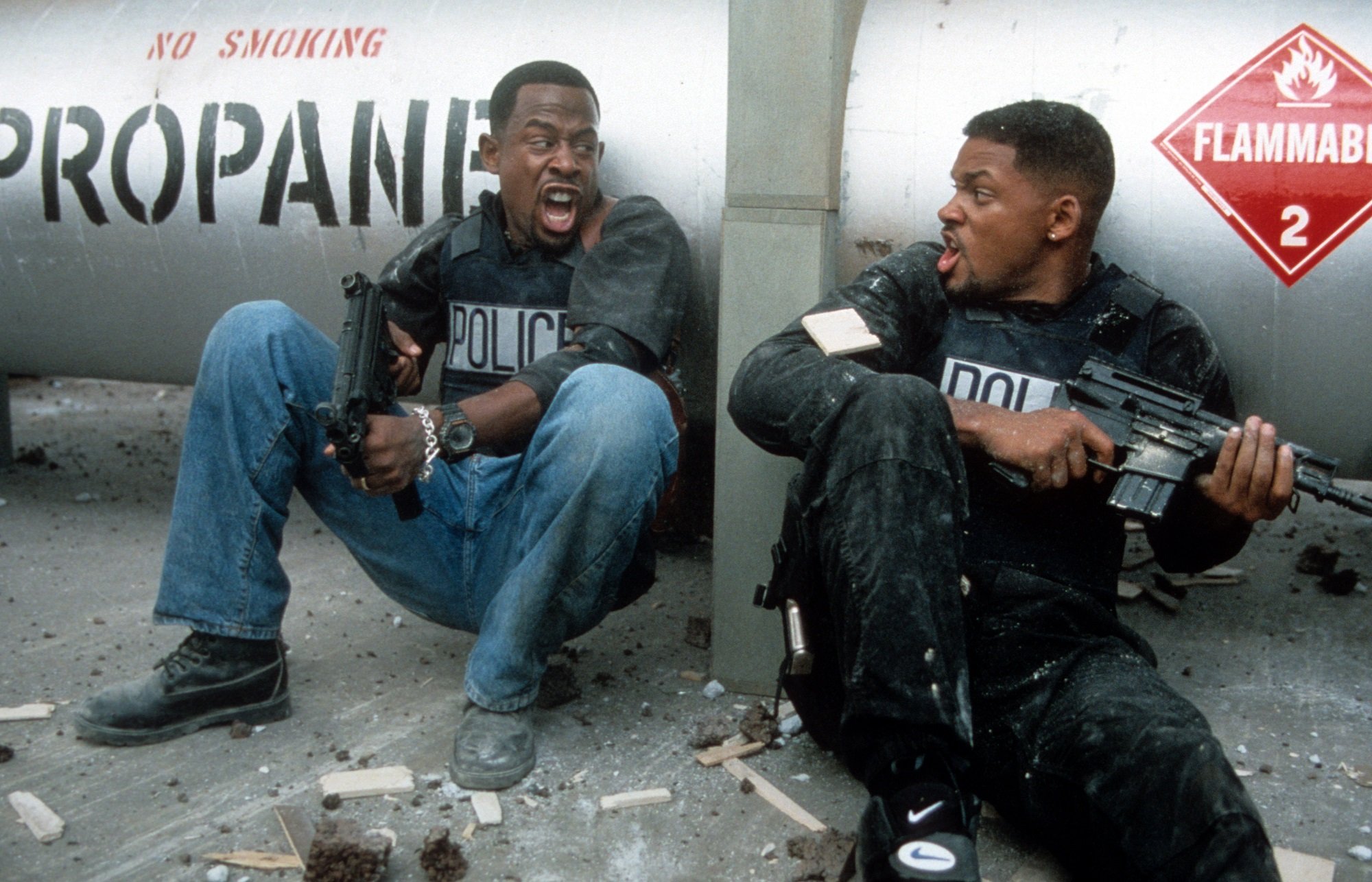 Bad Boys: Martin Lawrence and Will Smith in a gunfight