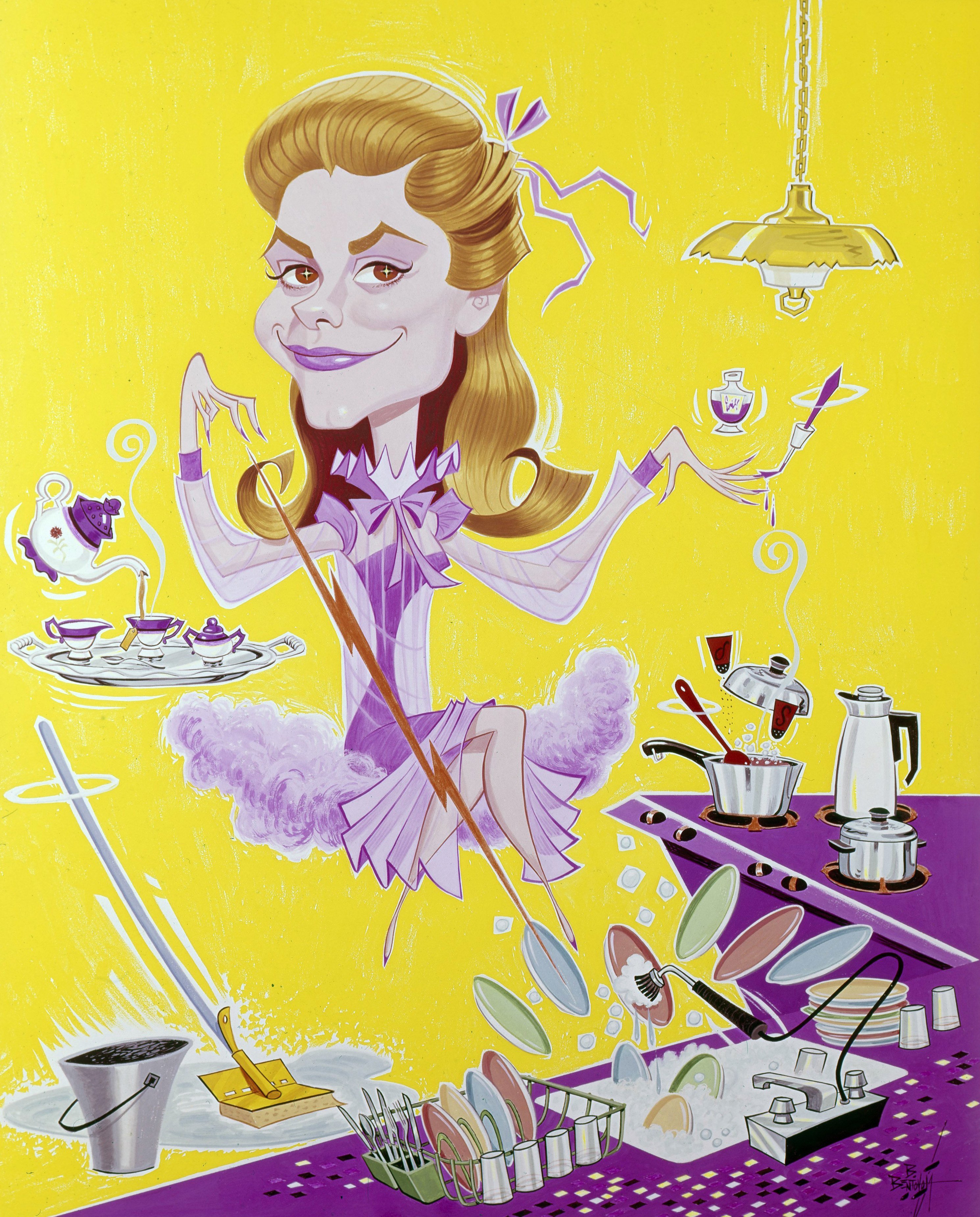 a characature of Samantha Stephens in 'Bewitched'