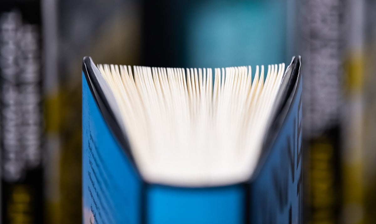 A book by Anne Holt on display at Norway's Gastlandpavillon at the Frankfurt Book Fair in 2019