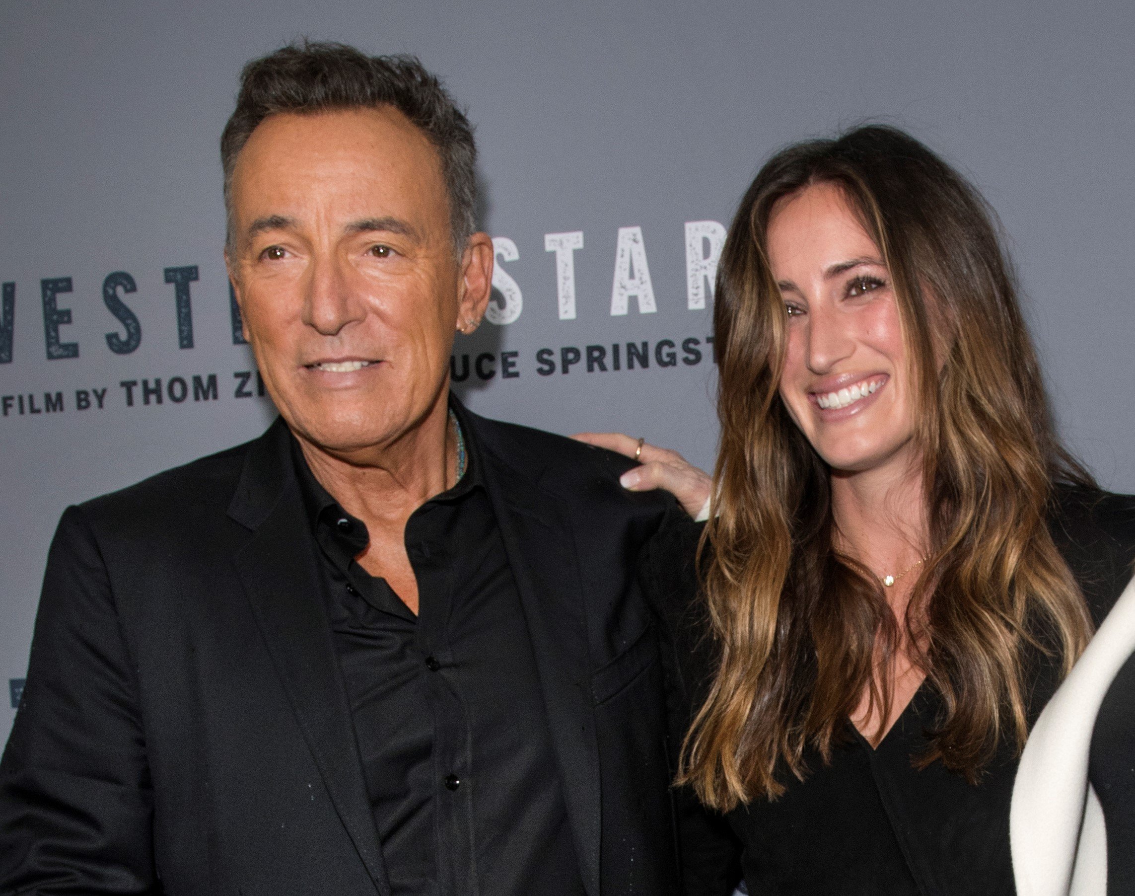 Bruce Springsteen poses with daughter Jessica Springsteen at movie premiere in 2019