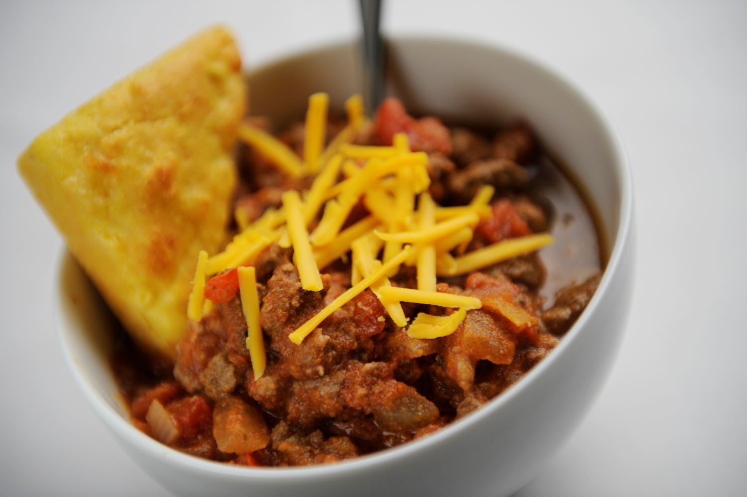 Chili and Cornbread for Super Bowl party spread