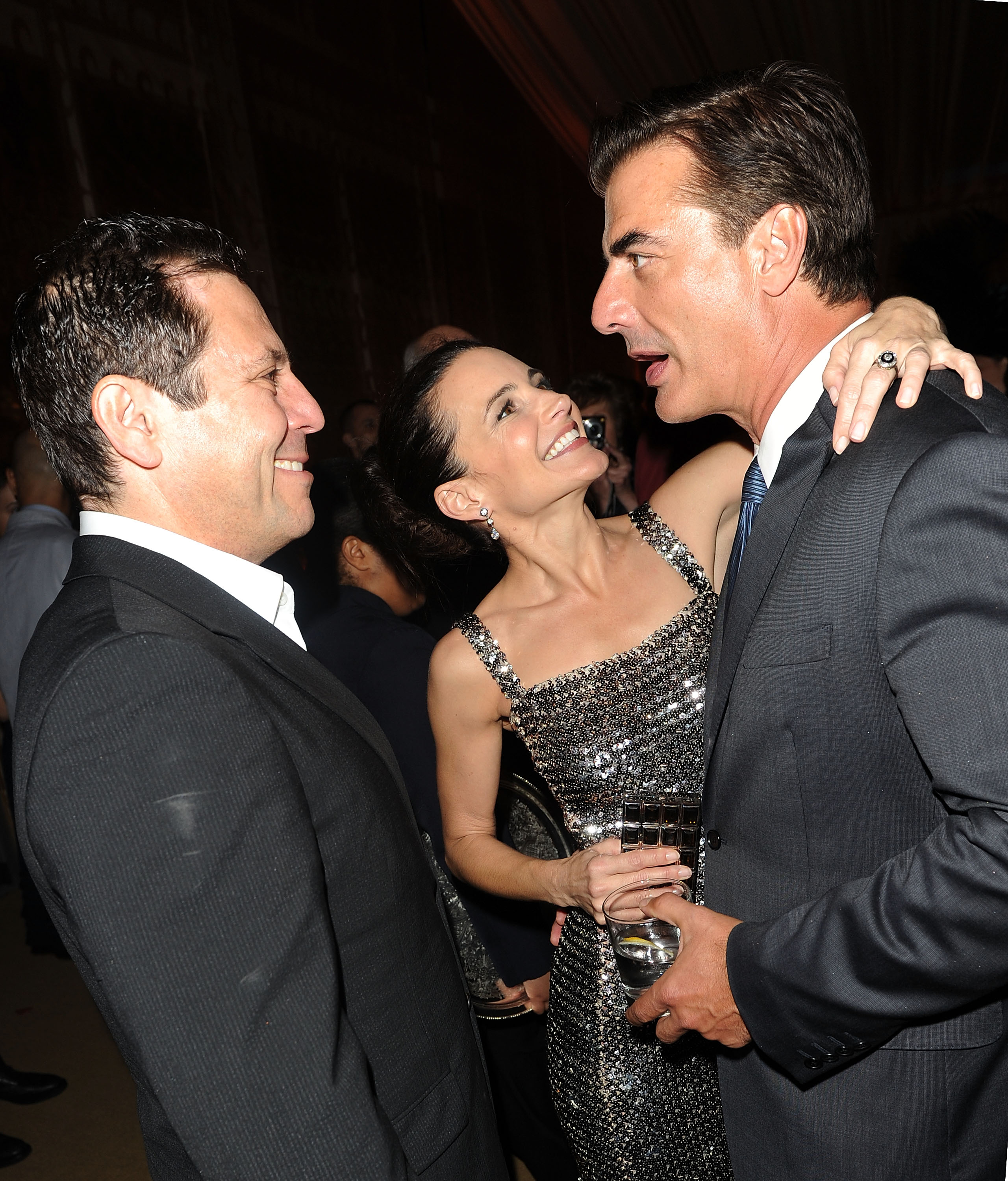 Darren Star, Kristin Davis, and Chris Noth attend the after party following the premiere of 'Sex and the City 2' at Lincoln Center for the Performing Arts