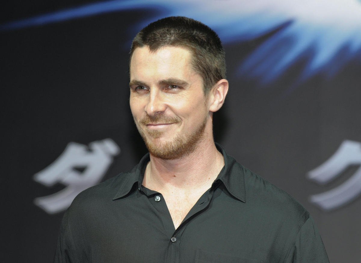 Christian Bale at a press conference for 'The Dark Knight'