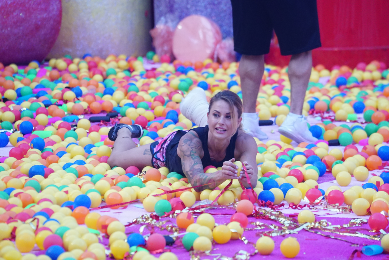 Christmas Abbott competes in Big Brother's HOH Competition "Sugar Shot"