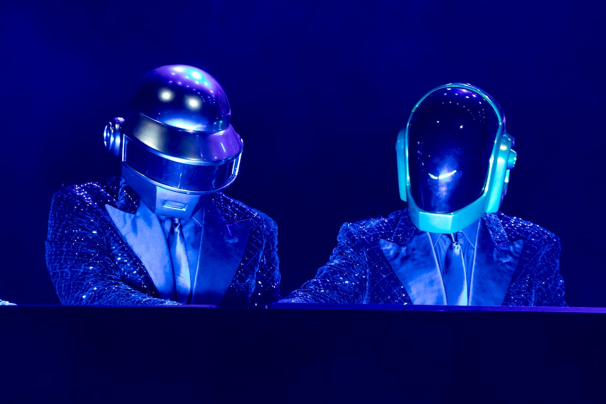 French musical group Daft Punk during the concert for the 20 years of Lo Zoo di 105 at the Hippodrome, Milan, Italy