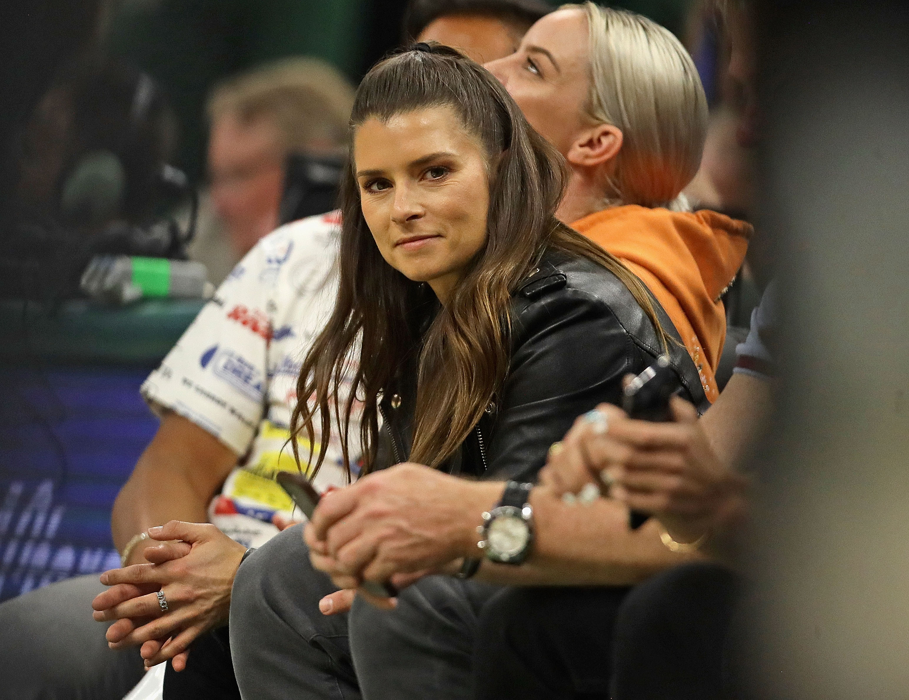 Danica Patrick at a Milwaukee Bucks-Boston Celtics game