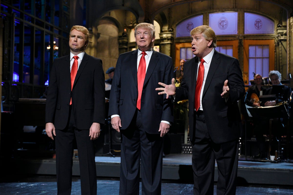 Taran Killam, Donald Trump, and Darrell Hammond on 'Saturday Night Live'