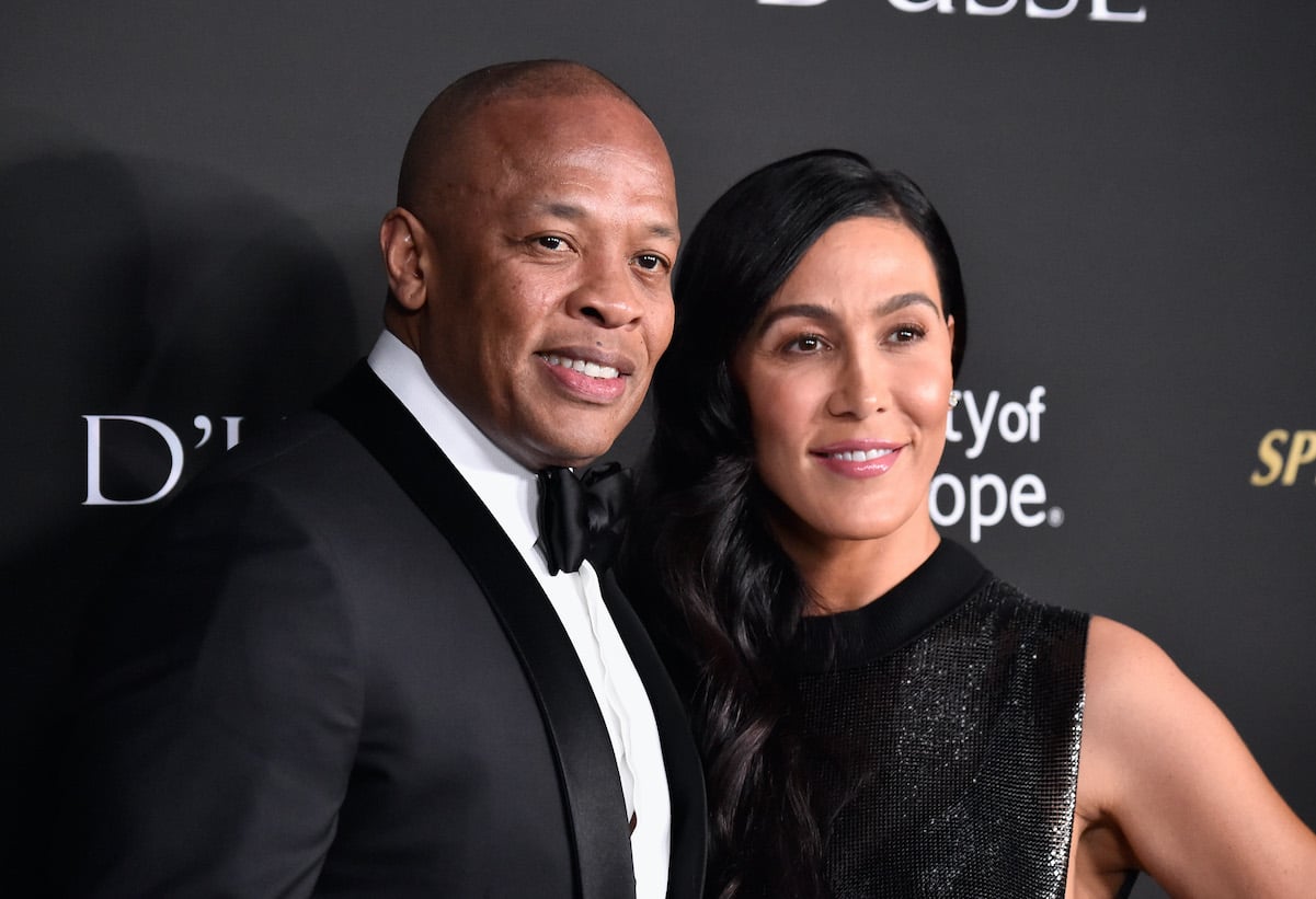 Dr. Dre and Nicole Young attend the City of Hope Spirit of Life Gala 2018 at Barker Hangar on October 11, 2018 in Santa Monica, California.