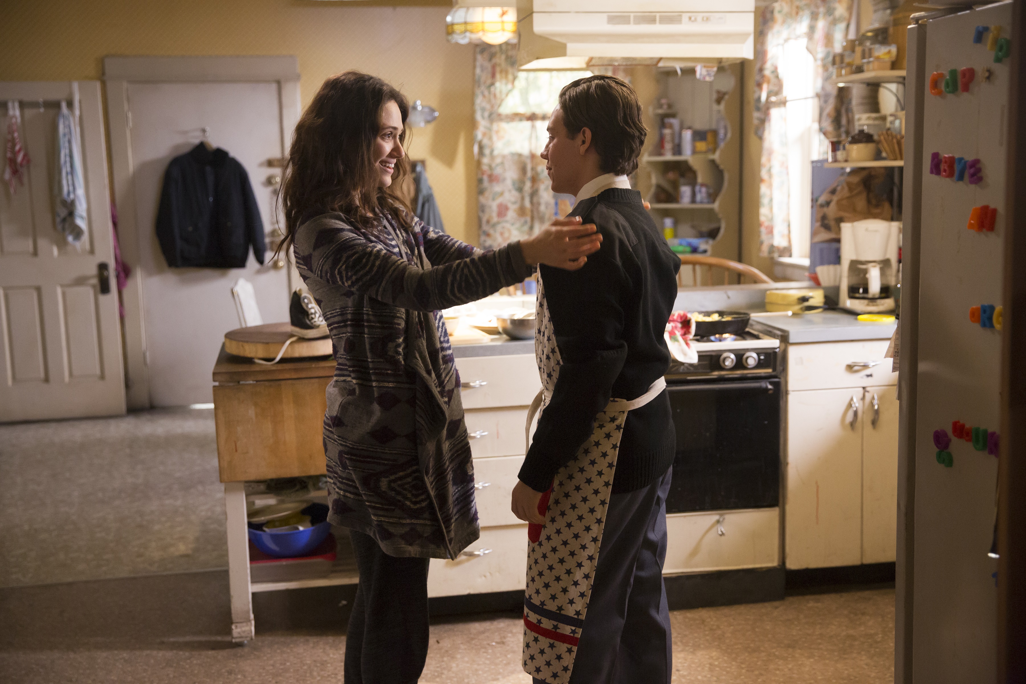 Emmy Rossum as Fiona Gallagher and Ethan Cutkosky as Carl Gallagher in Shameless