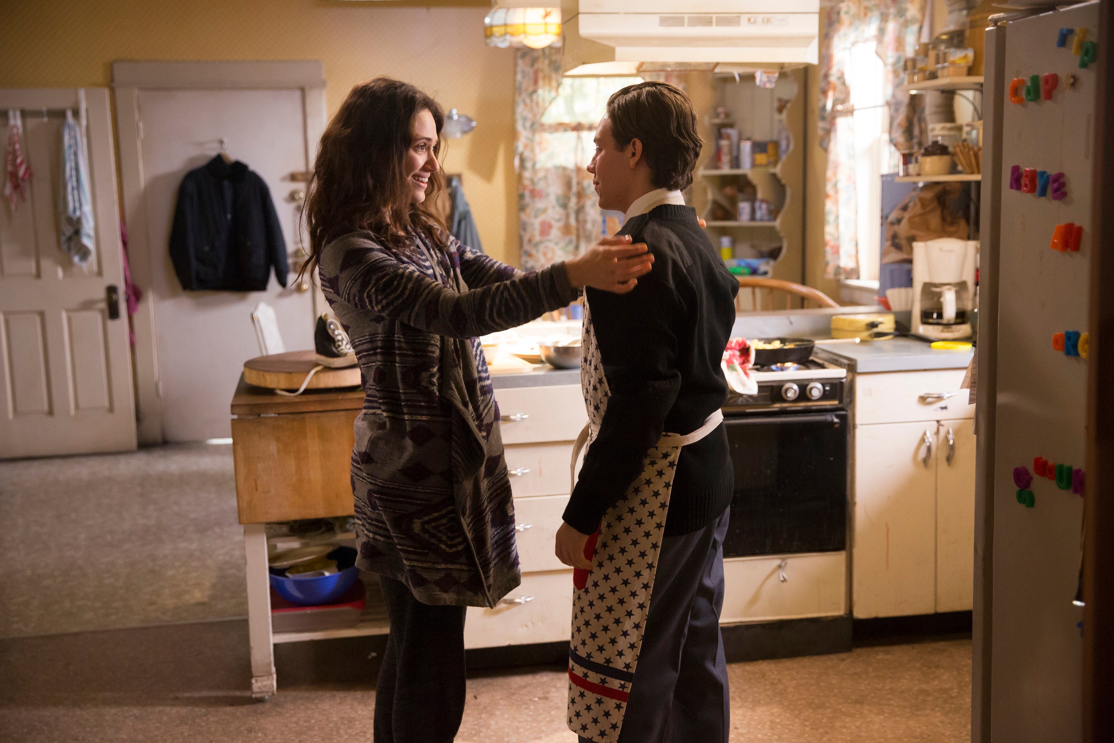 Emmy Rossum as Fiona Gallagher and Ethan Cutkosky as Carl Gallagher in Shameless