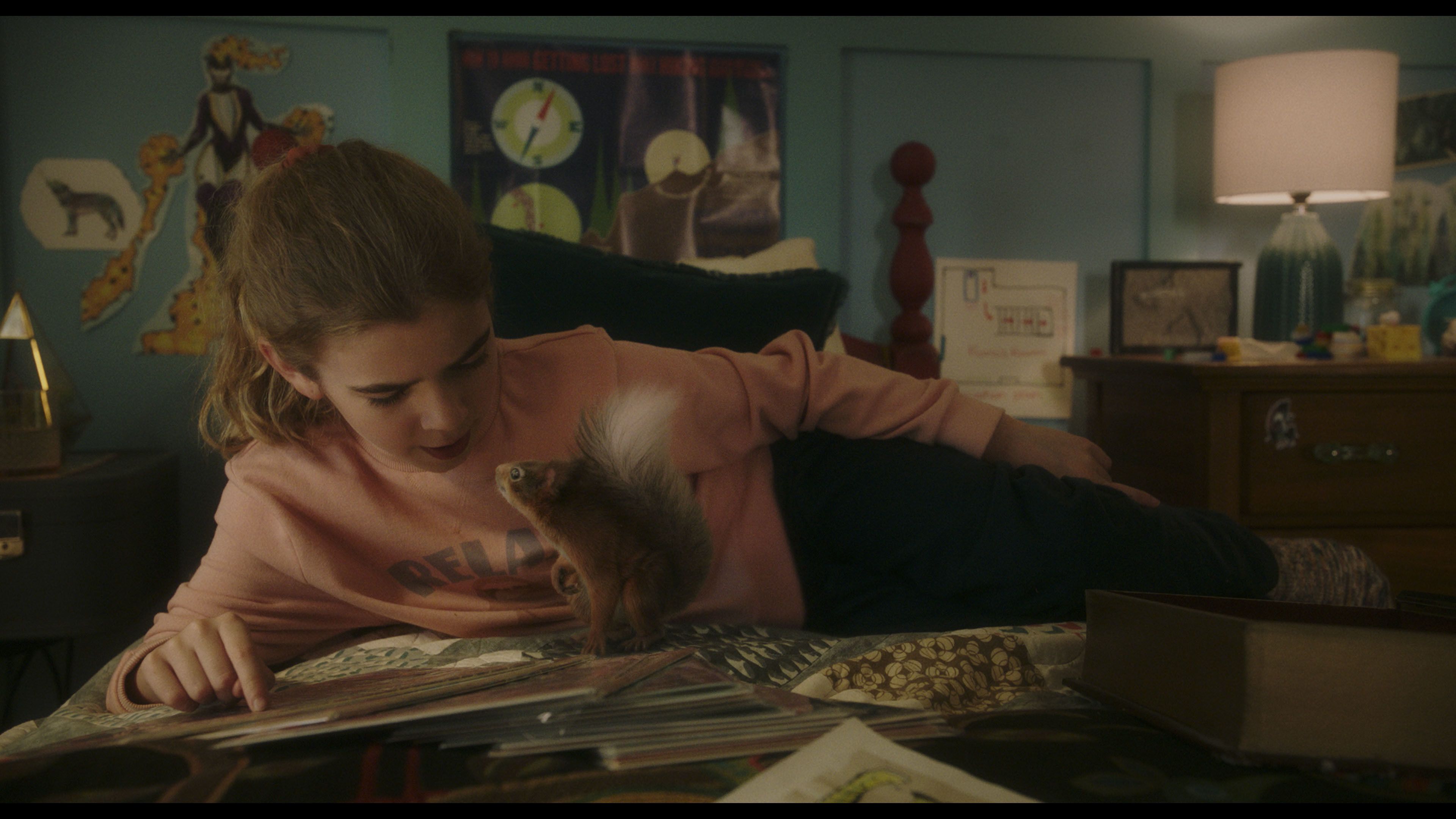 Flora & Ulysses on Disney+: Matilda Lawler with the squirrel