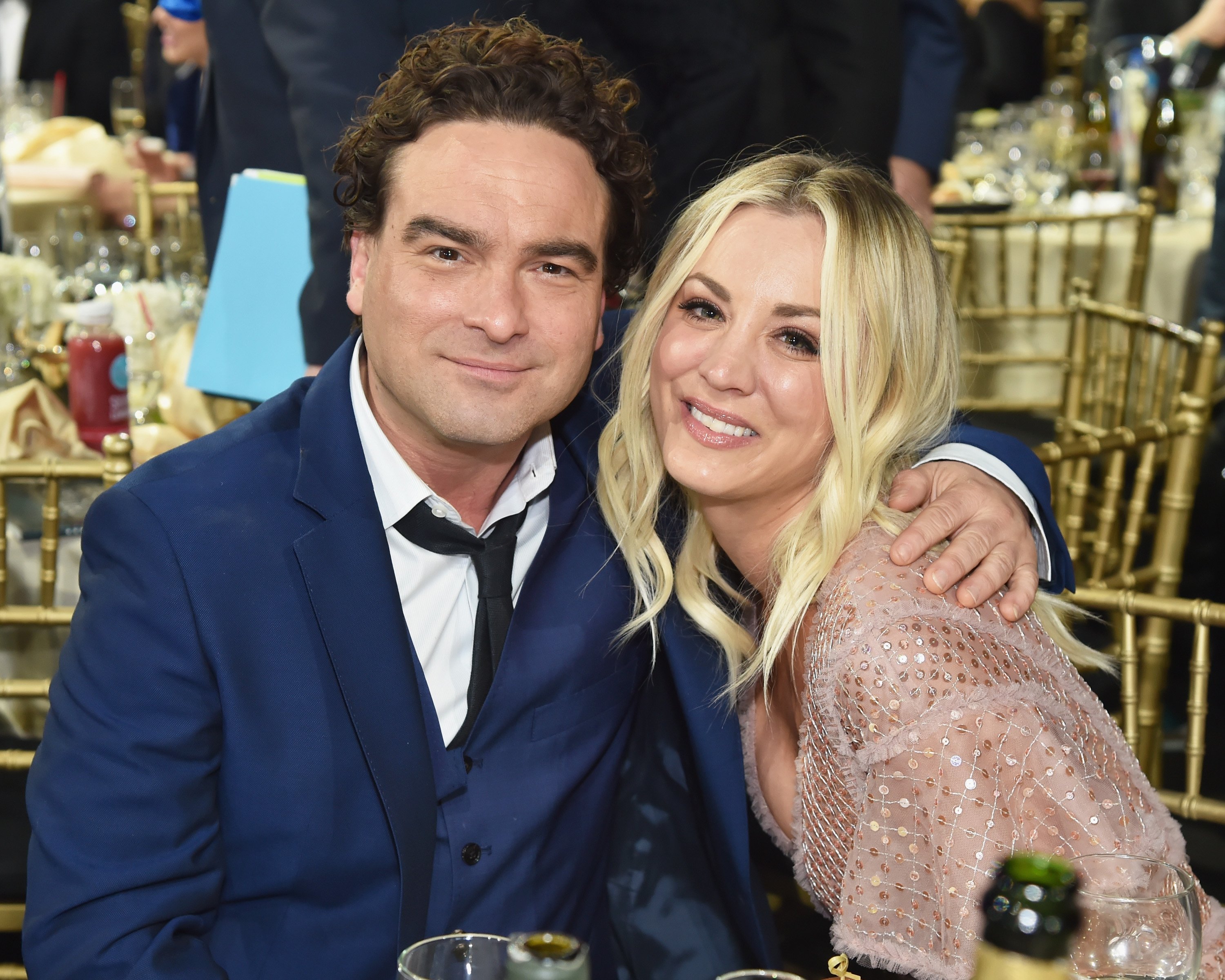 Johnny Galecki and Kaley Cuoco attend The 23rd Annual Critics' Choice Awards at Barker Hangar on January 11, 2018