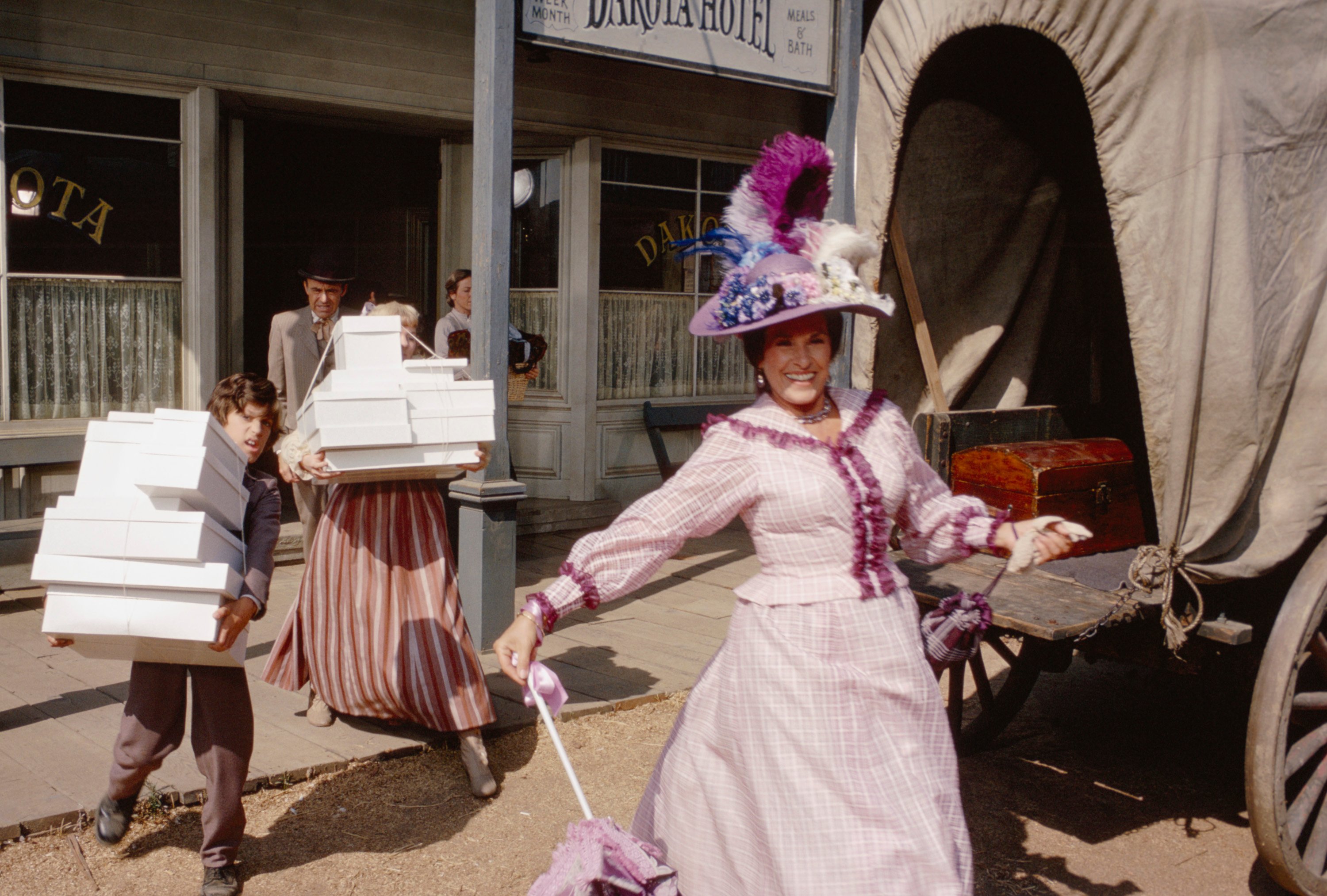 'Little House on the Prairie' actor Katherine MacGregor in the role of Harriet Oleson