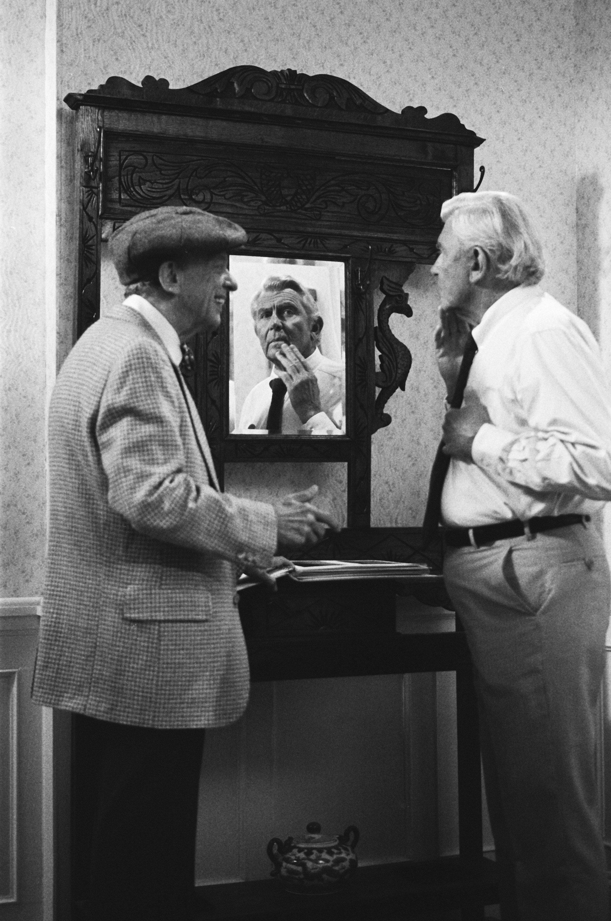 Don Knotts as Les Calhoun and Andy Griffith as Ben Matlock on the legal drama 'Matlock,'