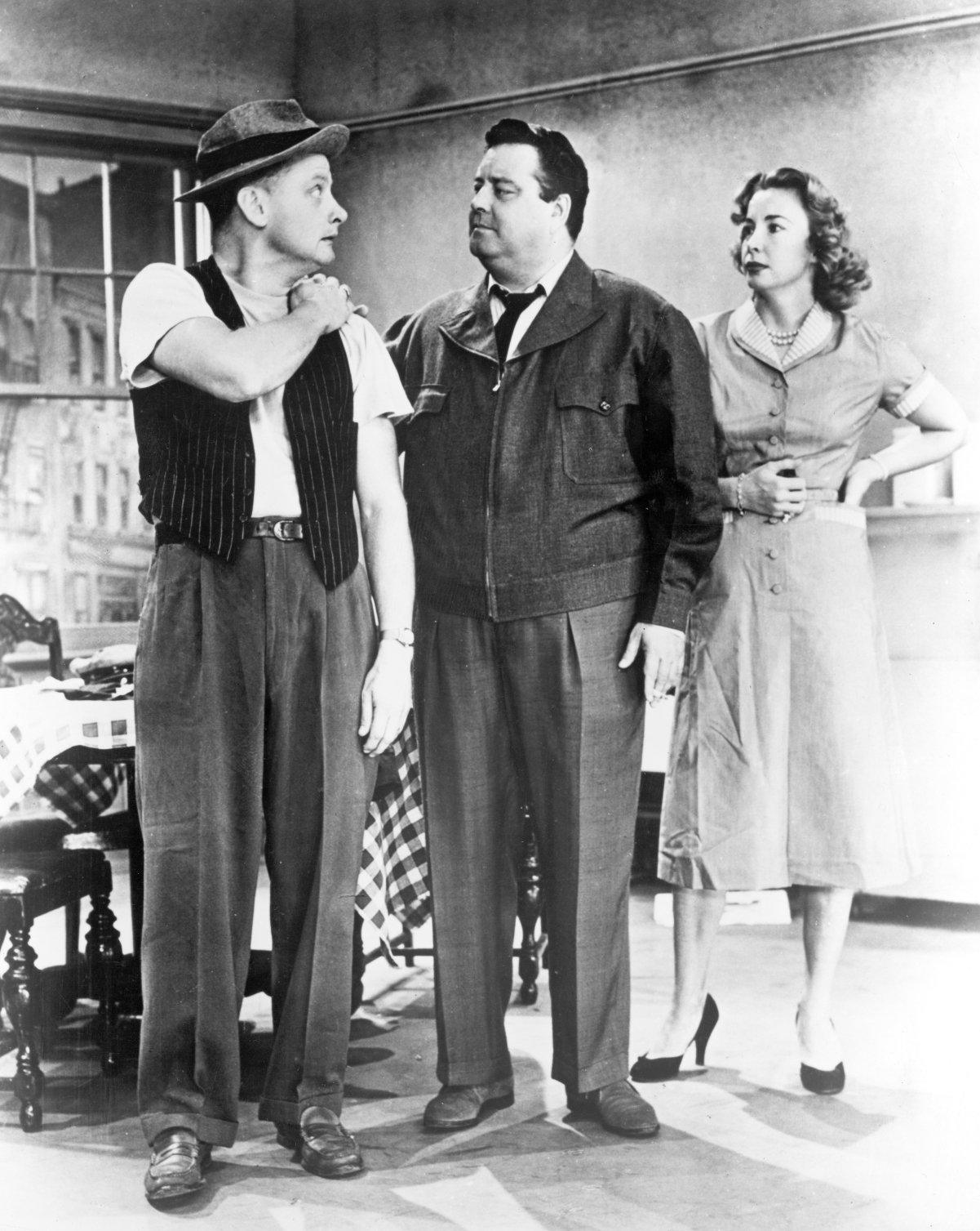 Art Carney, Jackie Gleason, and Audrey Meadows on 'The Honeymooners'